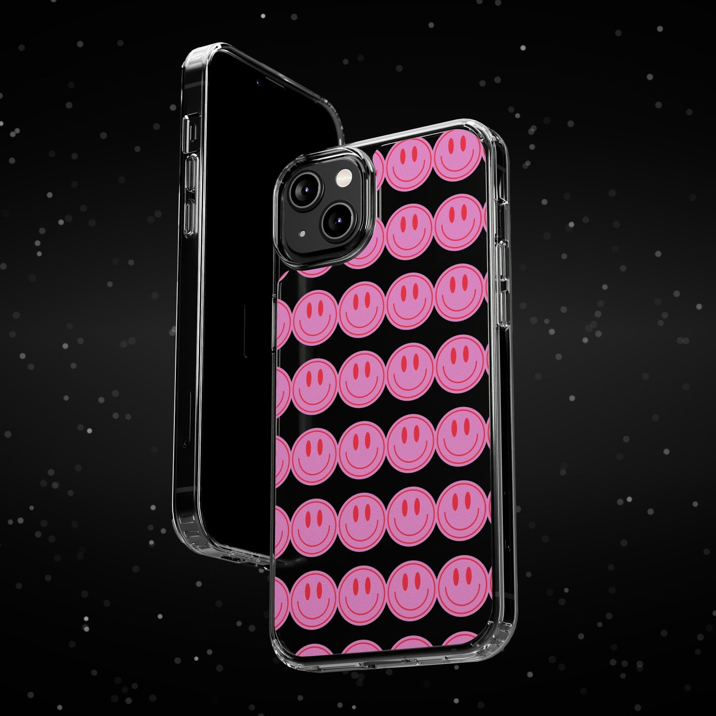 Pink Smiley Clear Case