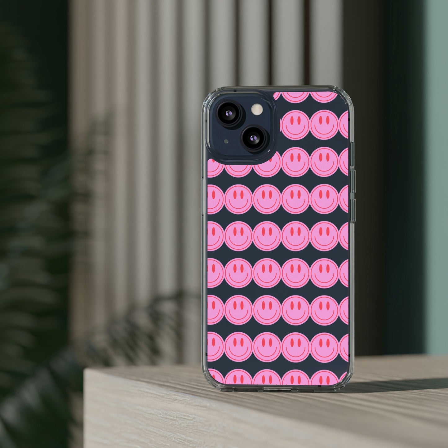 Pink Smiley Clear Case