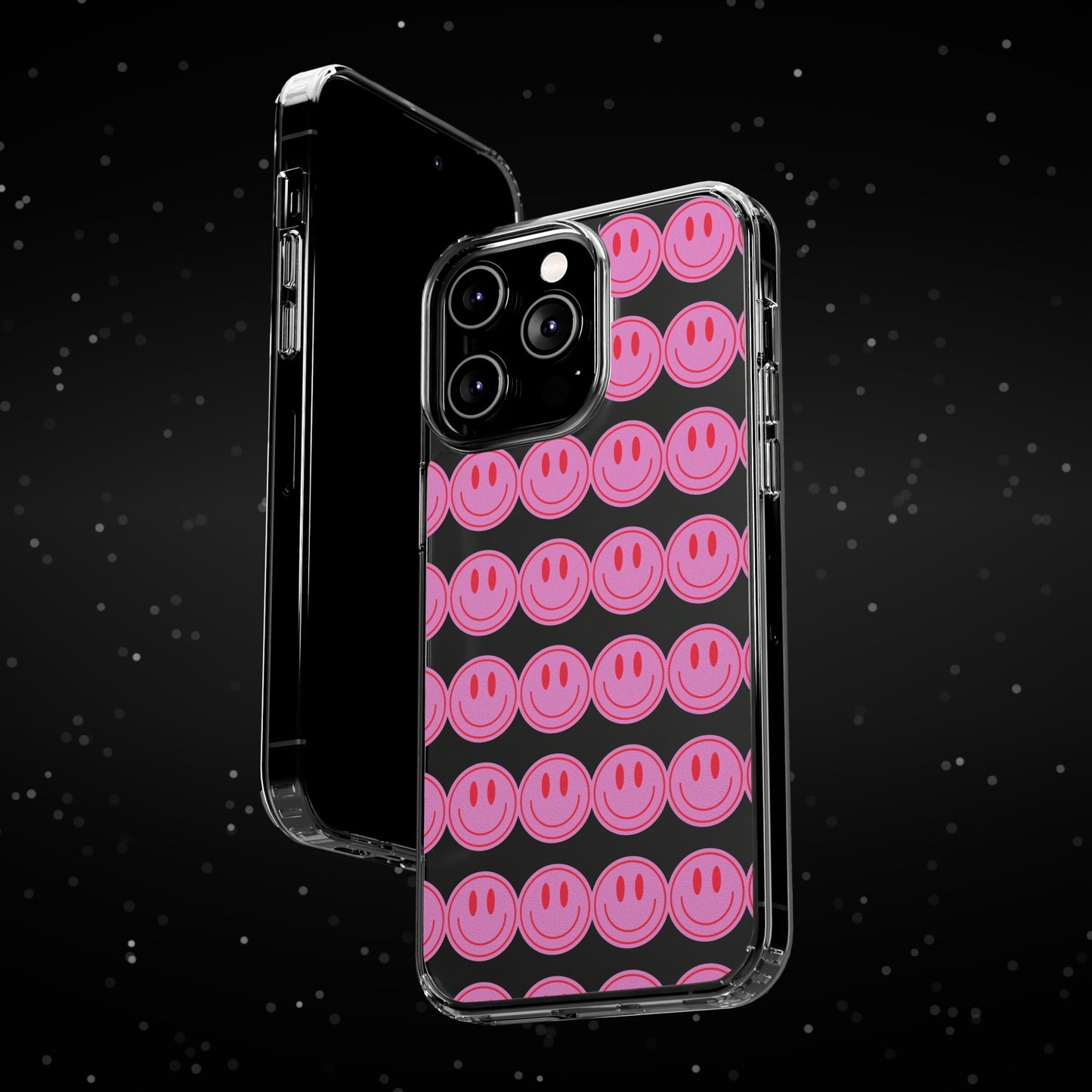 Pink Smiley Clear Case