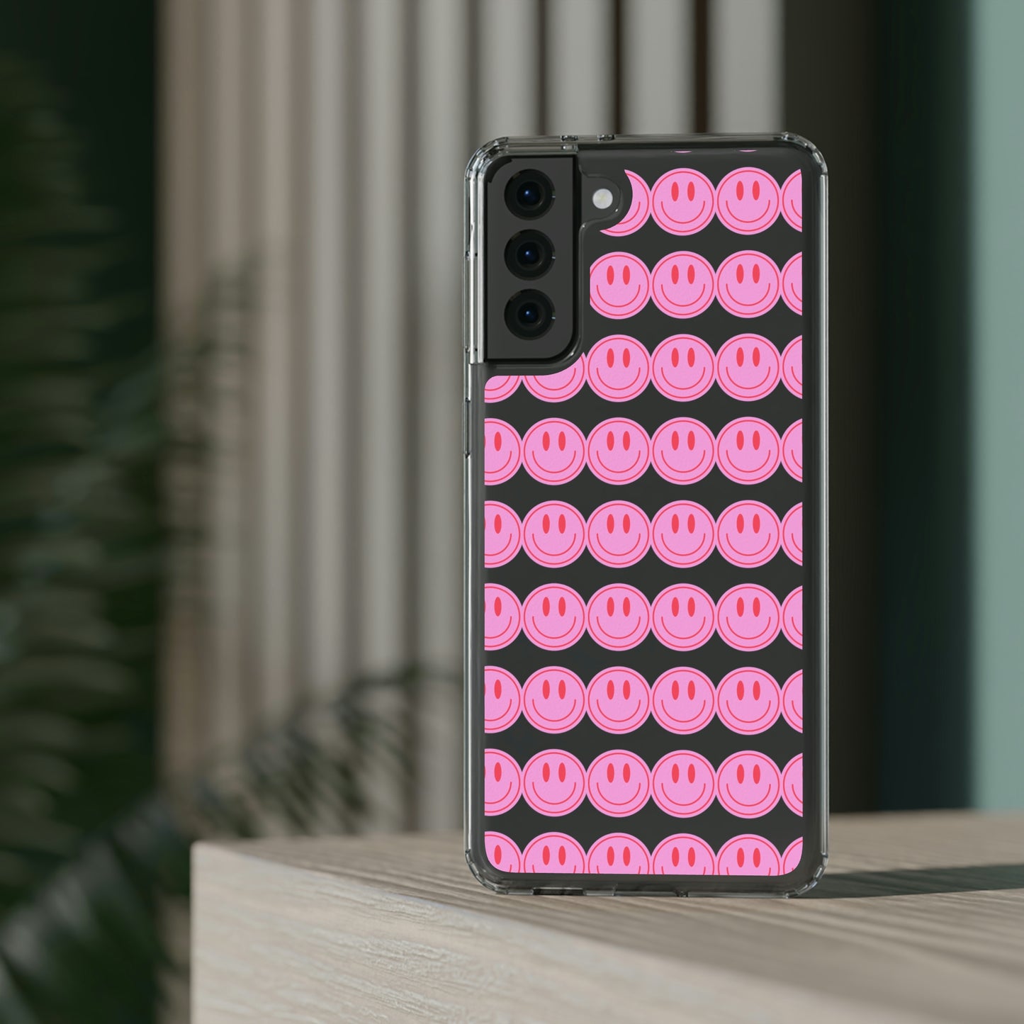 Pink Smiley Clear Case