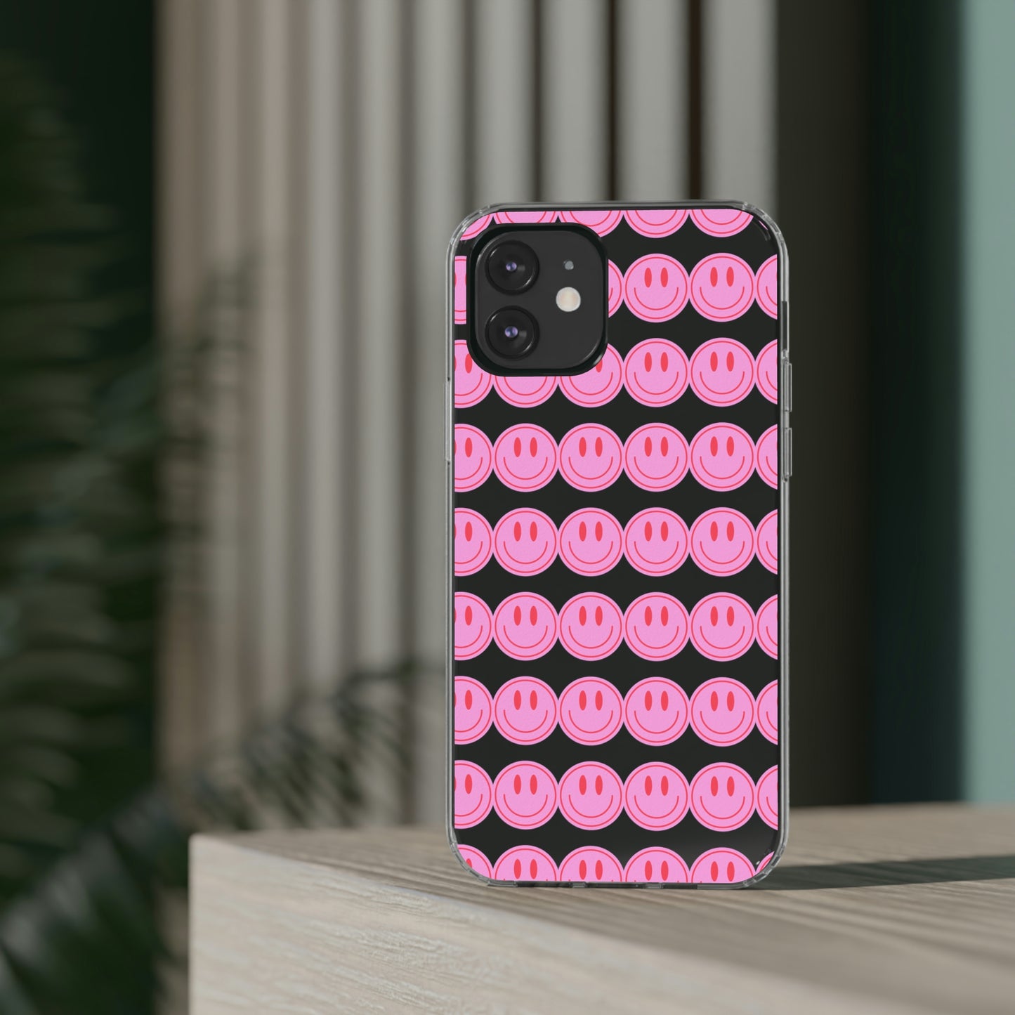 Pink Smiley Clear Case