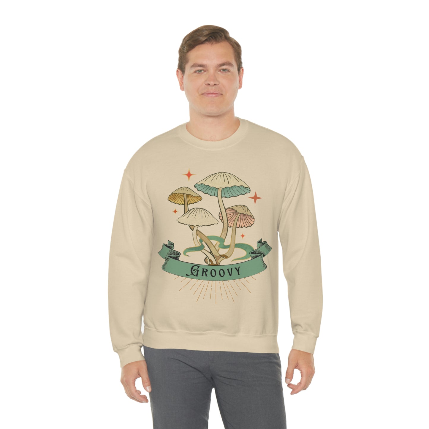 Groovy Shrooms Unisex Heavy Blend™ Crewneck Sweatshirt