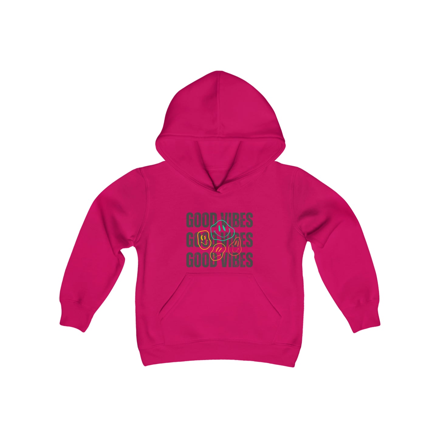 Good Vibes Smiley Faces Youth Hooded Sweatshirt