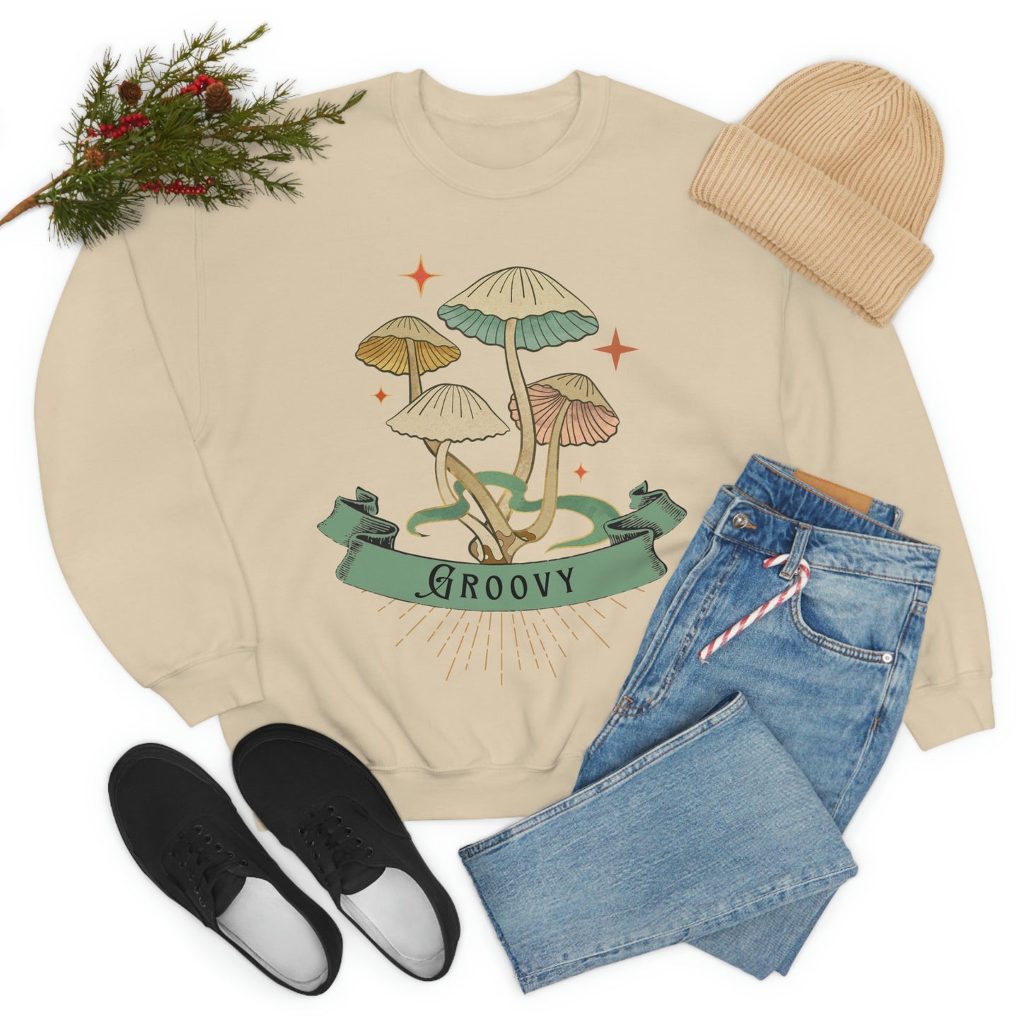 Groovy Shrooms Unisex Heavy Blend™ Crewneck Sweatshirt