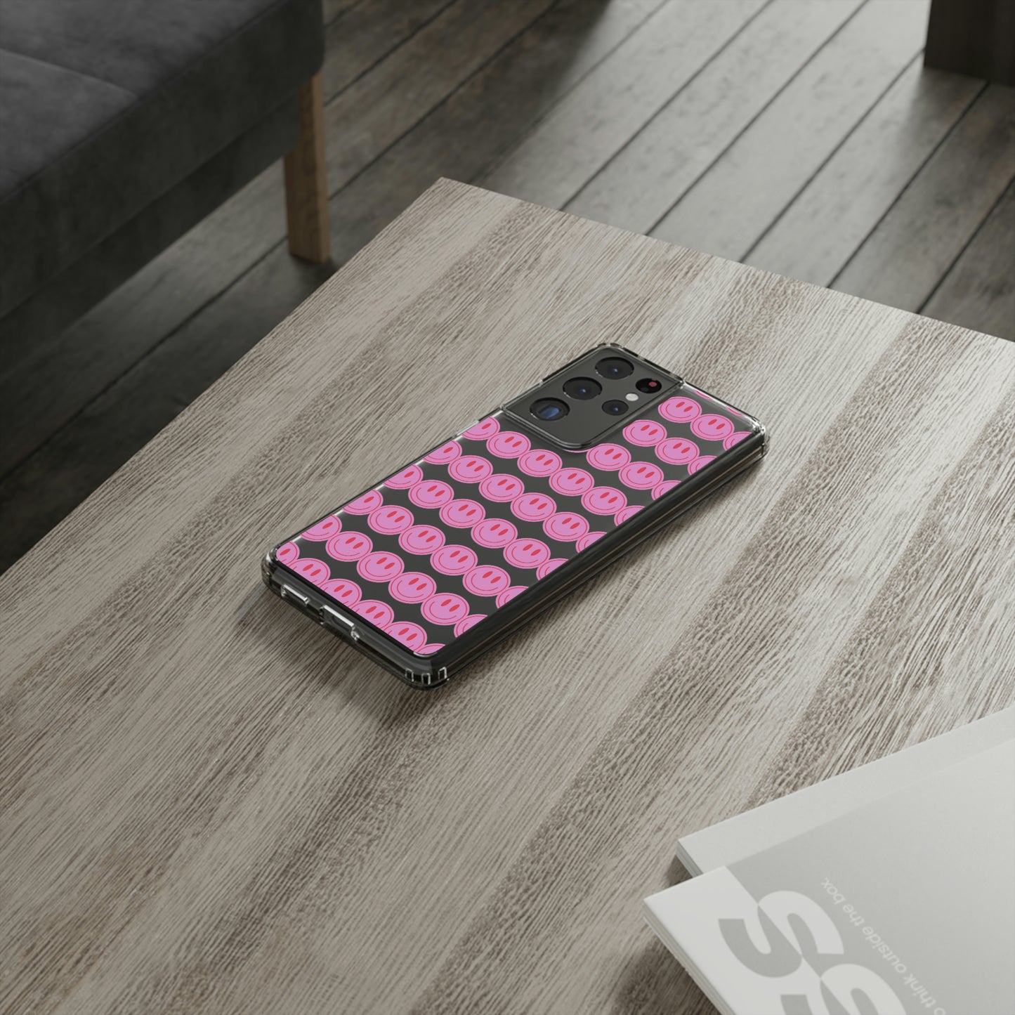 Pink Smiley Clear Case