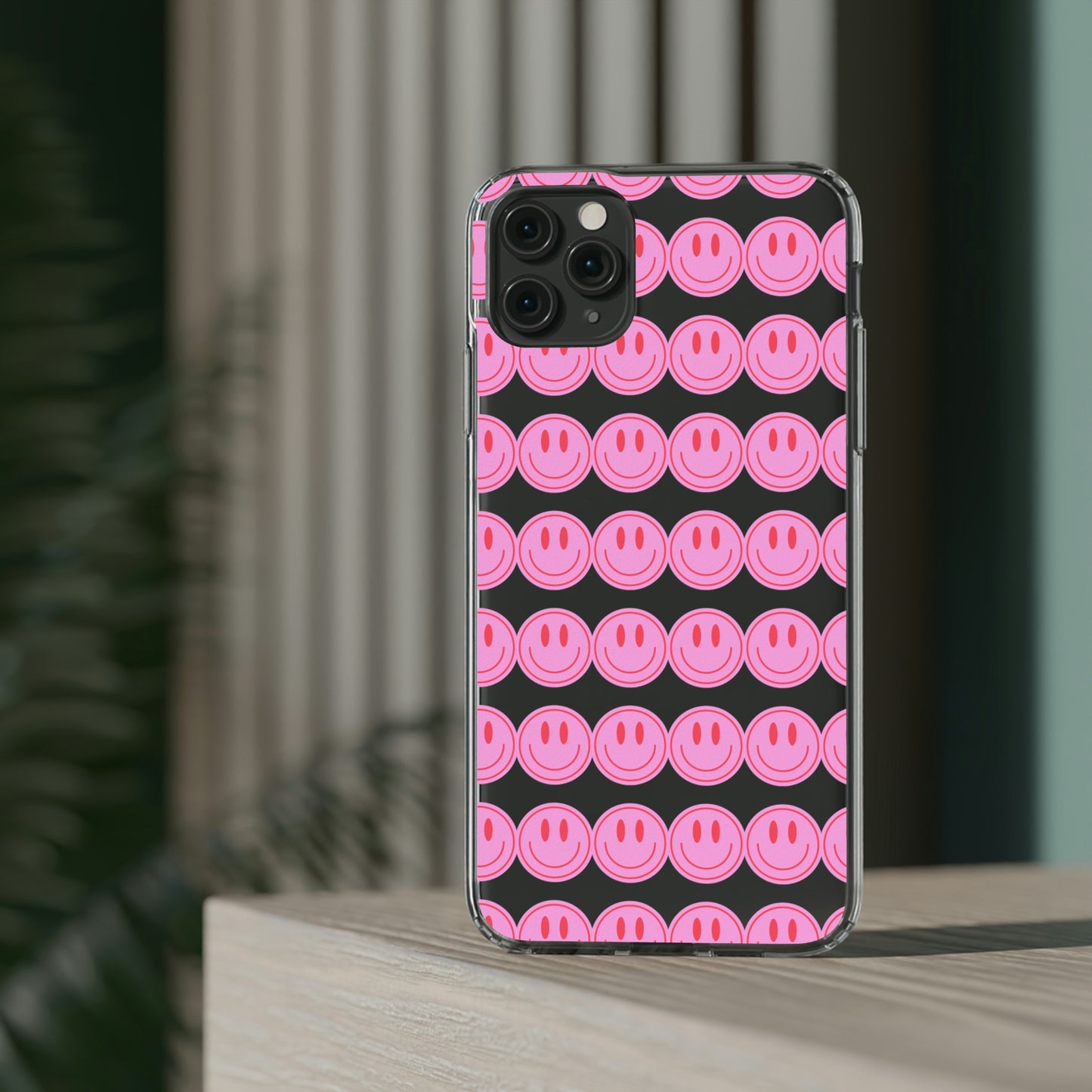 Pink Smiley Clear Case