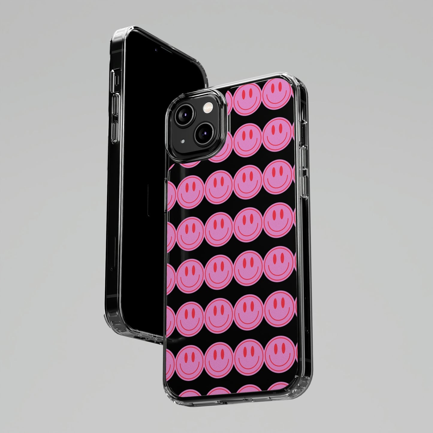 Pink Smiley Clear Case