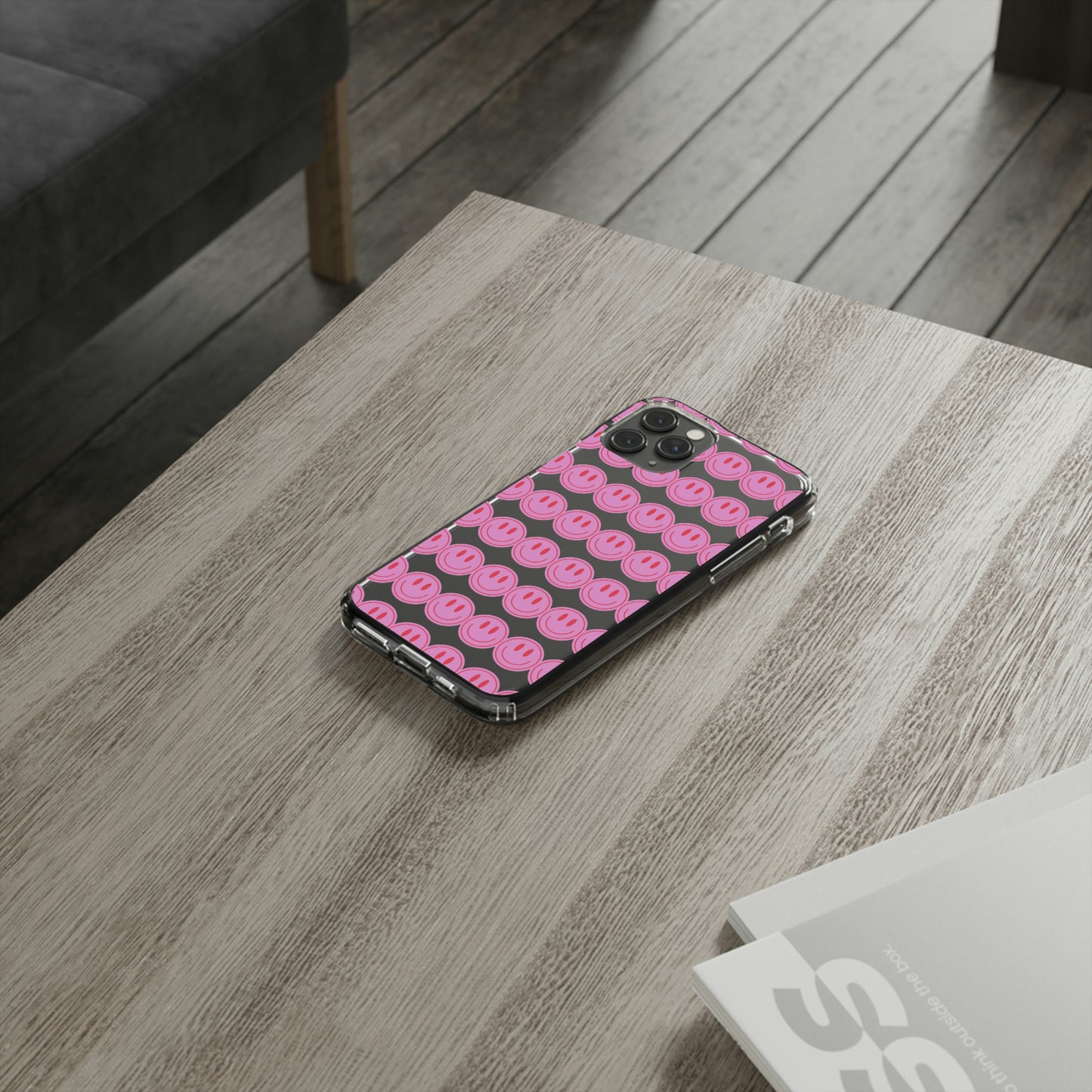 Pink Smiley Clear Case