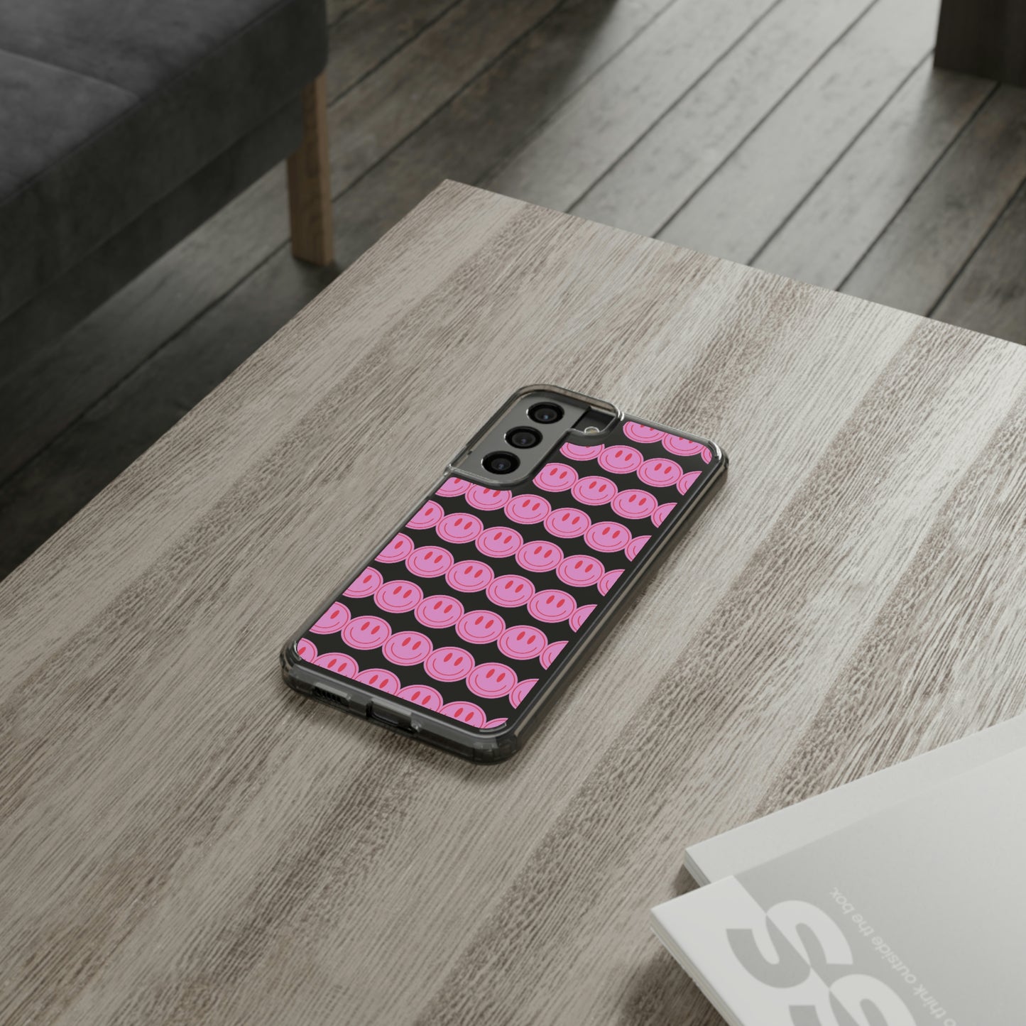 Pink Smiley Clear Case