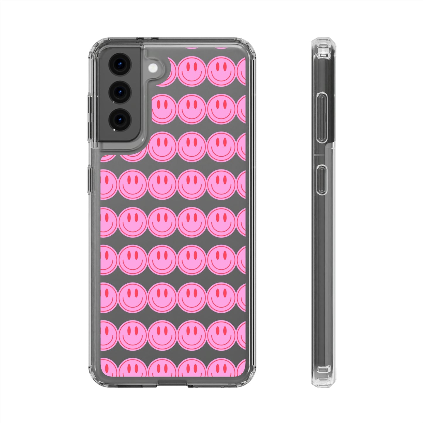Pink Smiley Clear Case
