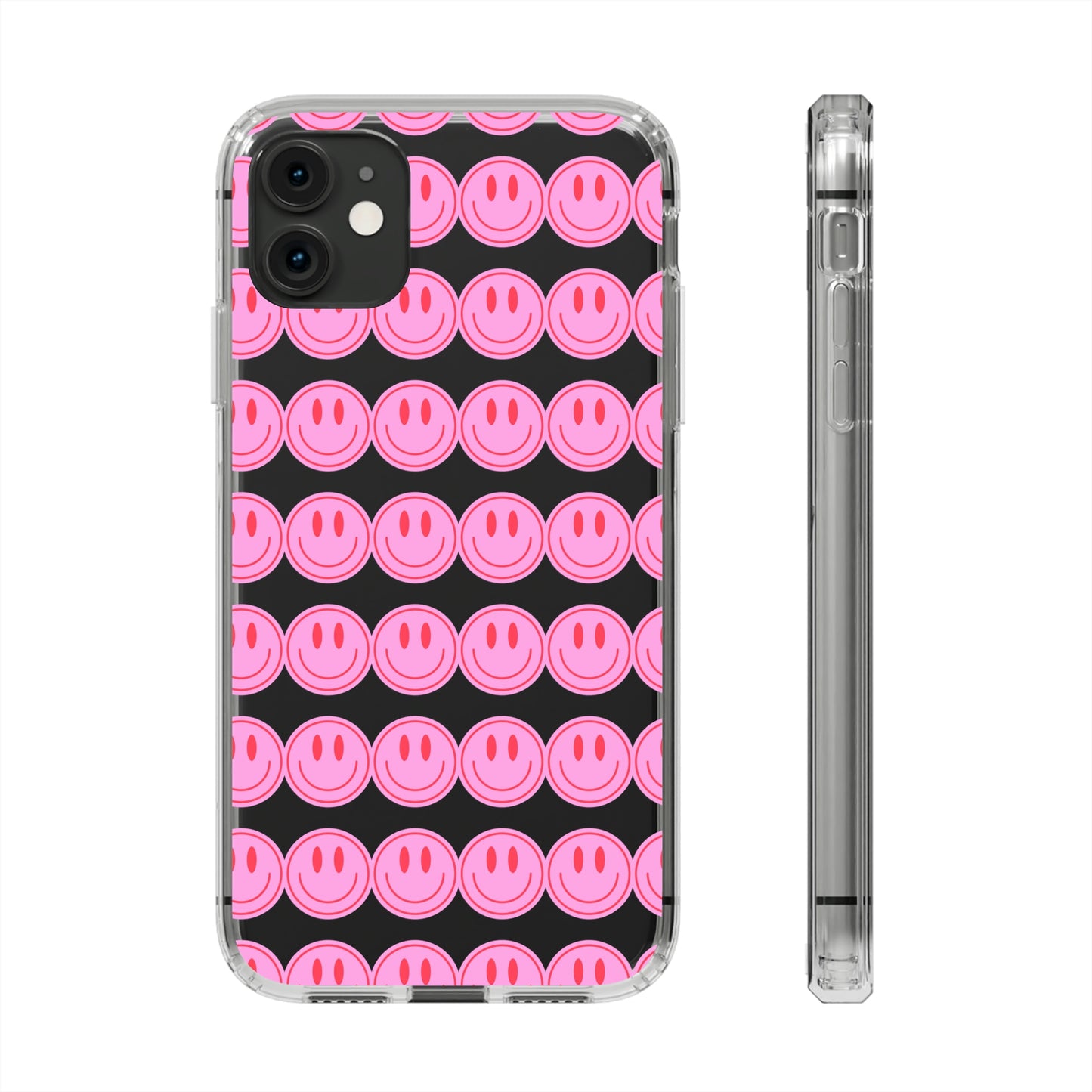 Pink Smiley Clear Case