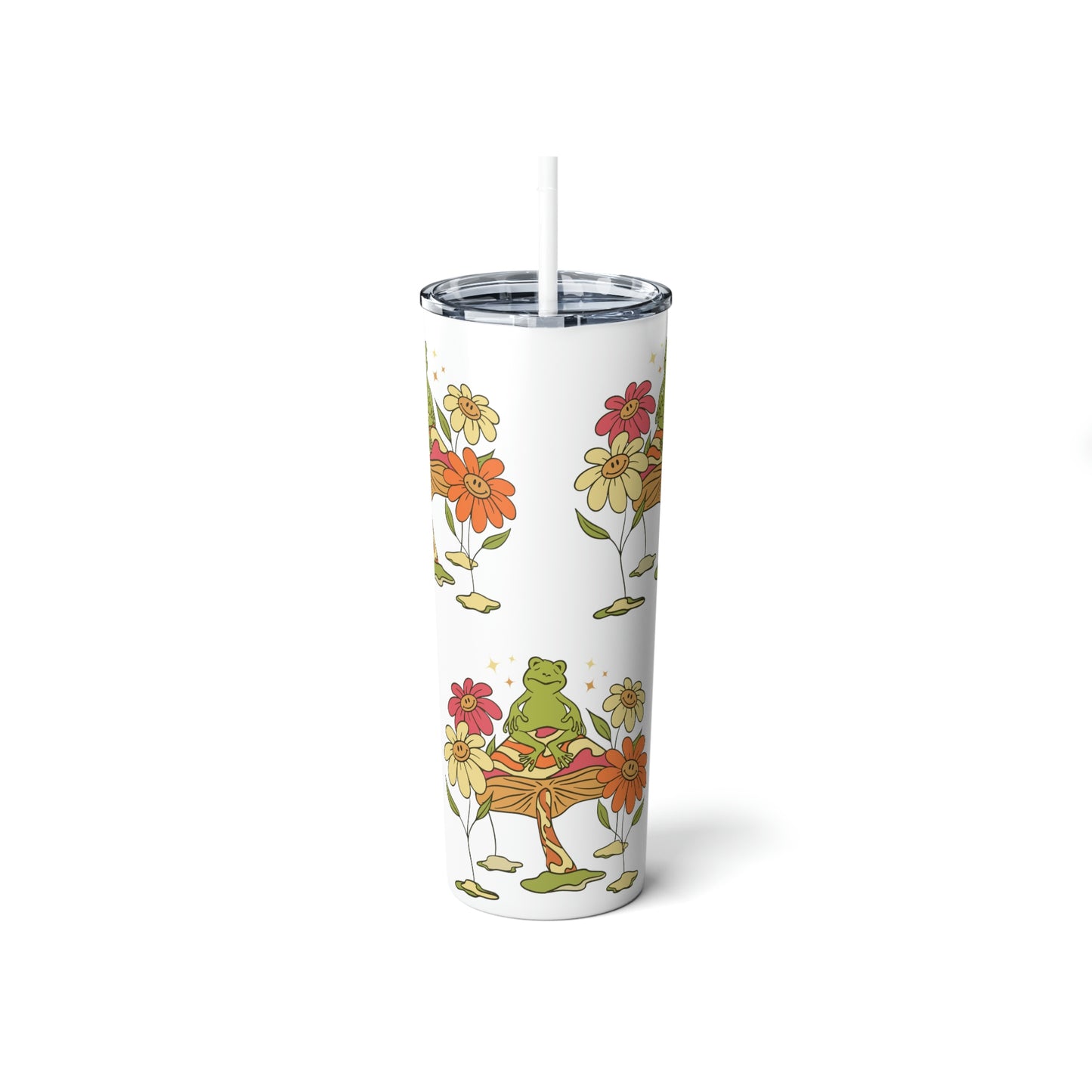 Chill Frog Skinny Steel Tumbler with Straw, 20oz
