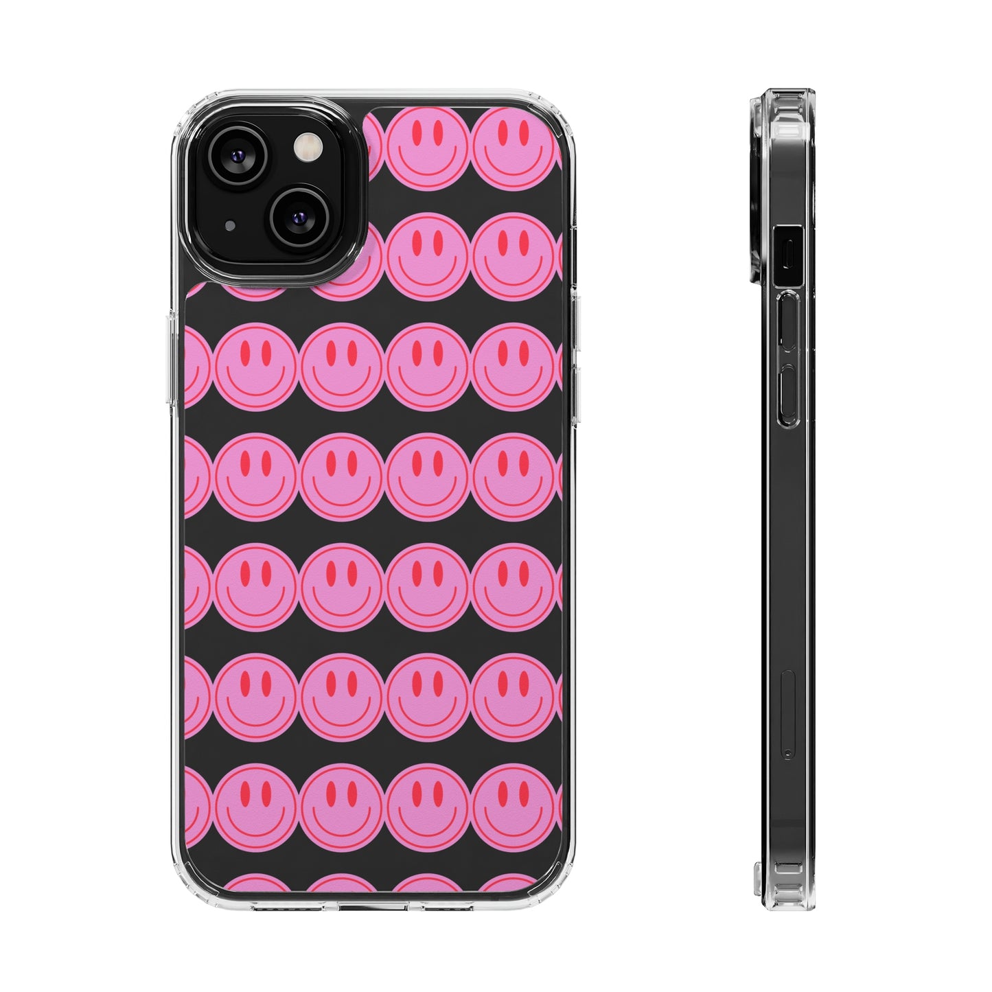 Pink Smiley Clear Case