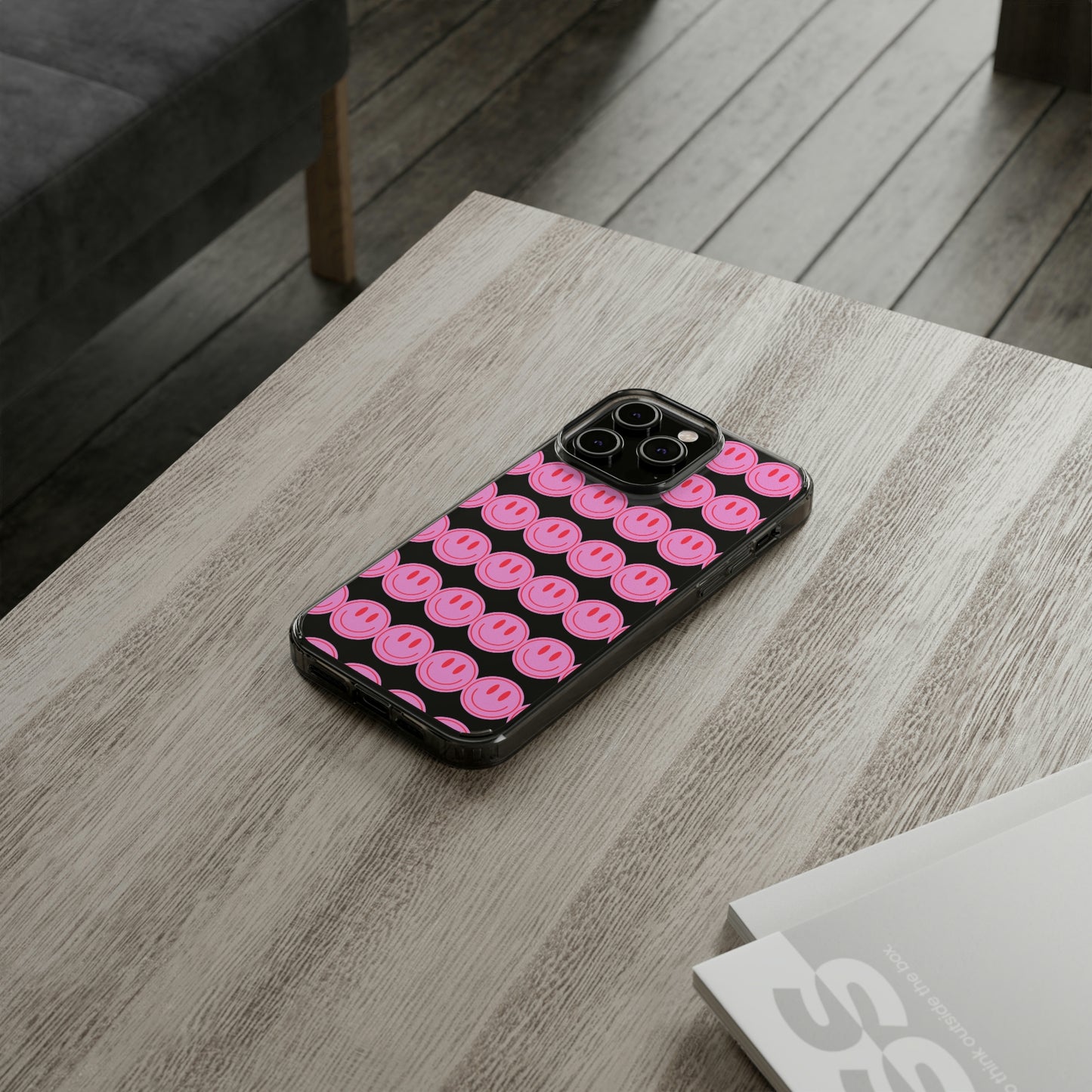 Pink Smiley Clear Case