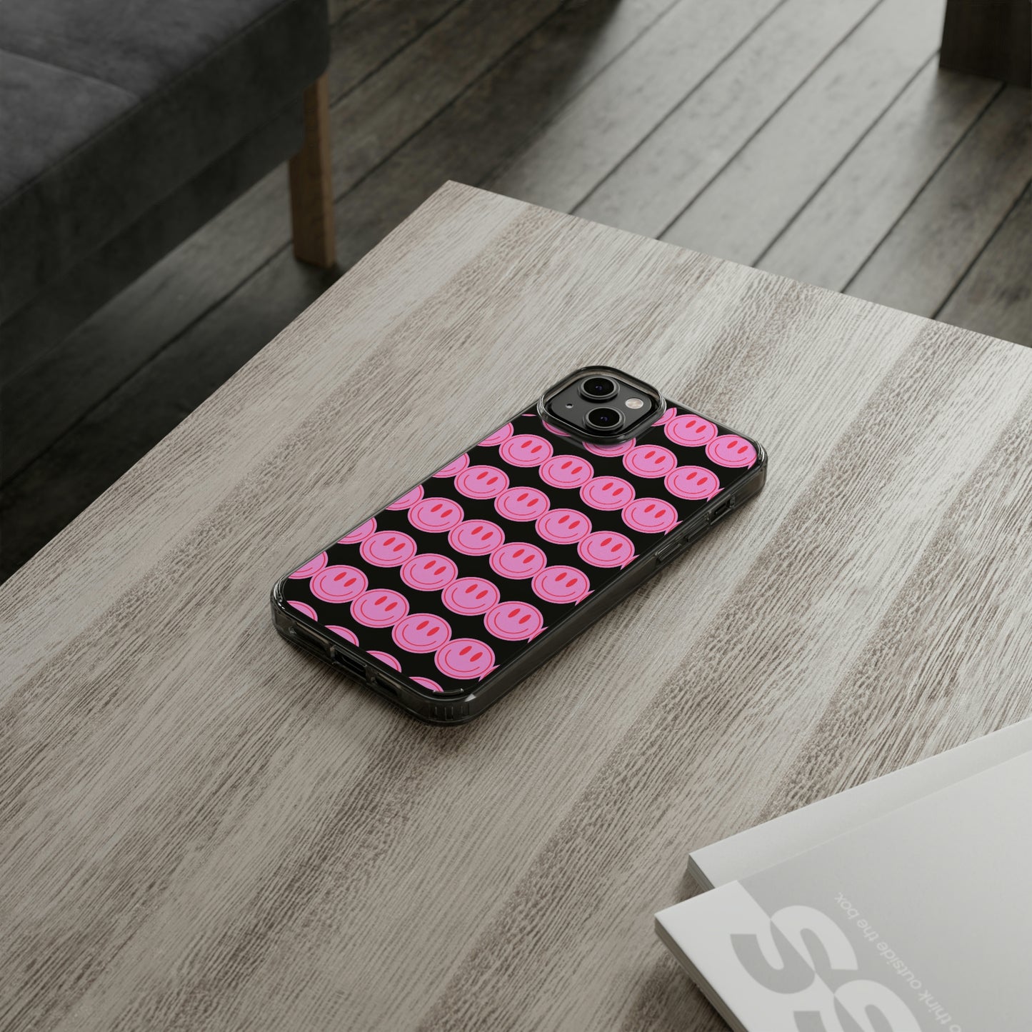 Pink Smiley Clear Case
