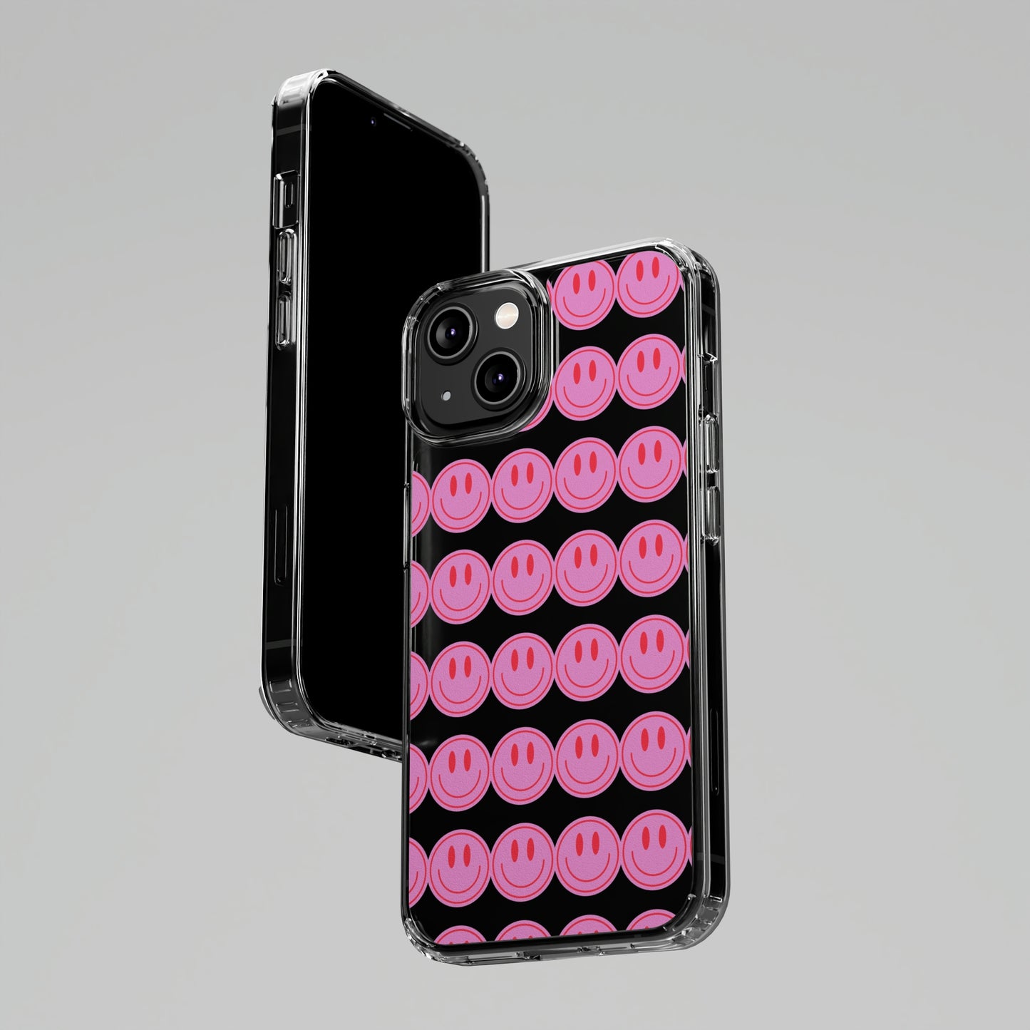 Pink Smiley Clear Case