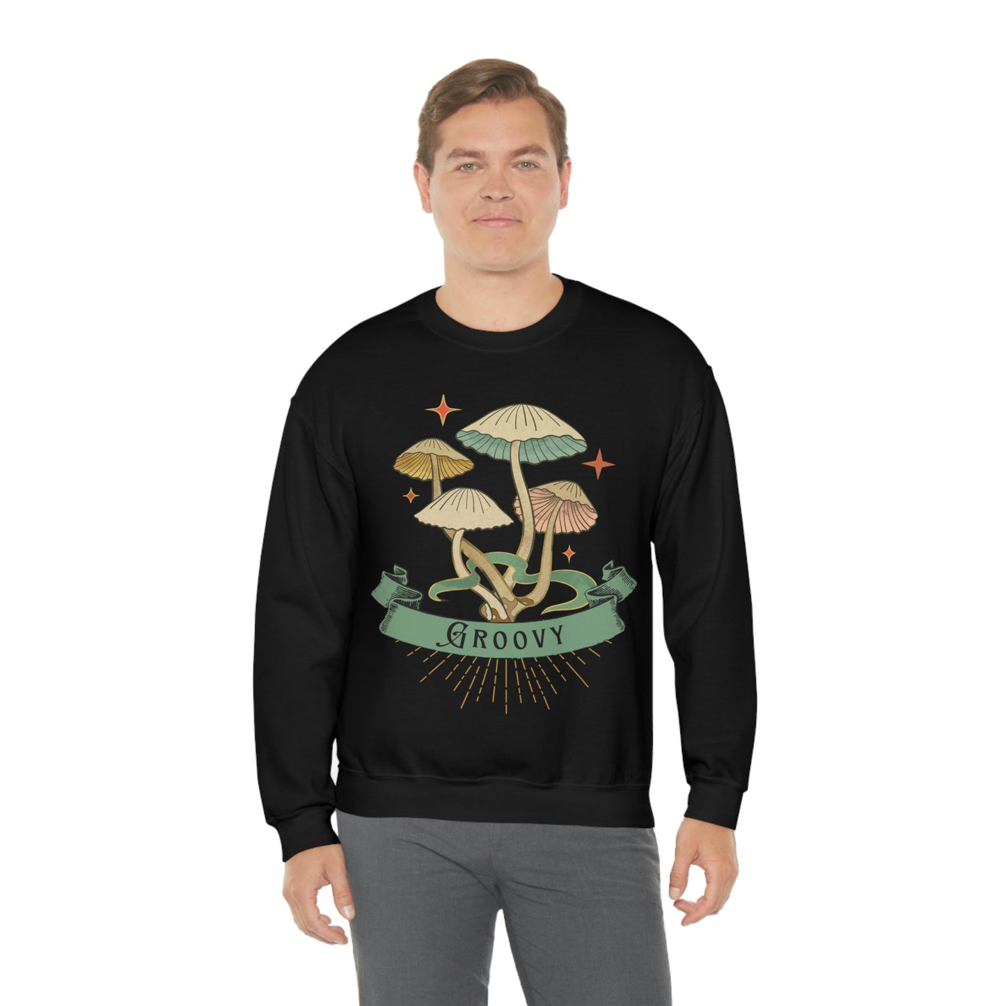 Groovy Shrooms Unisex Heavy Blend™ Crewneck Sweatshirt
