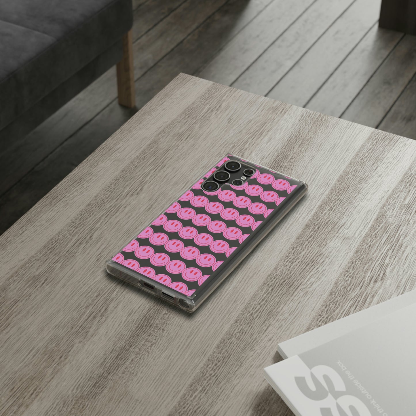 Pink Smiley Clear Case