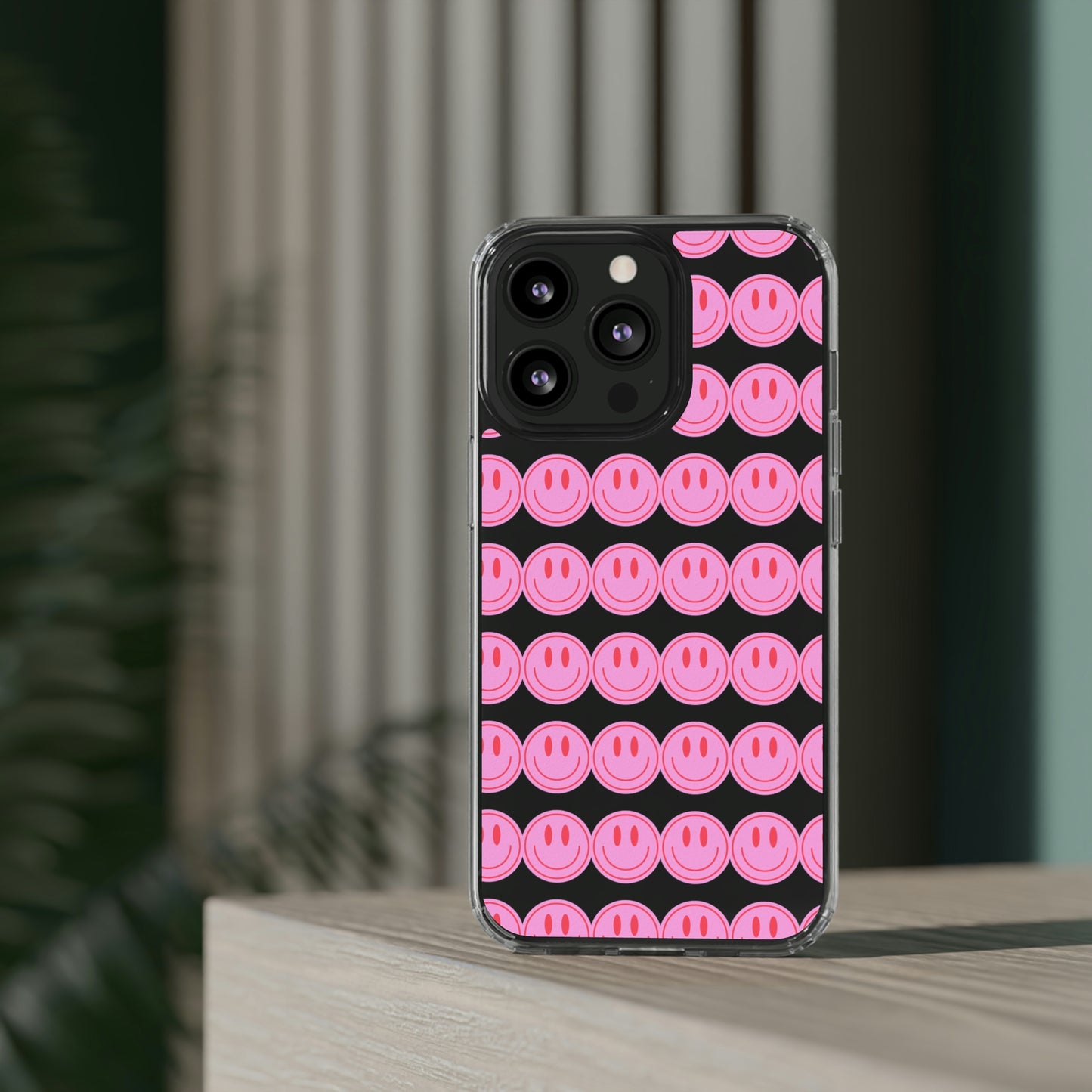 Pink Smiley Clear Case