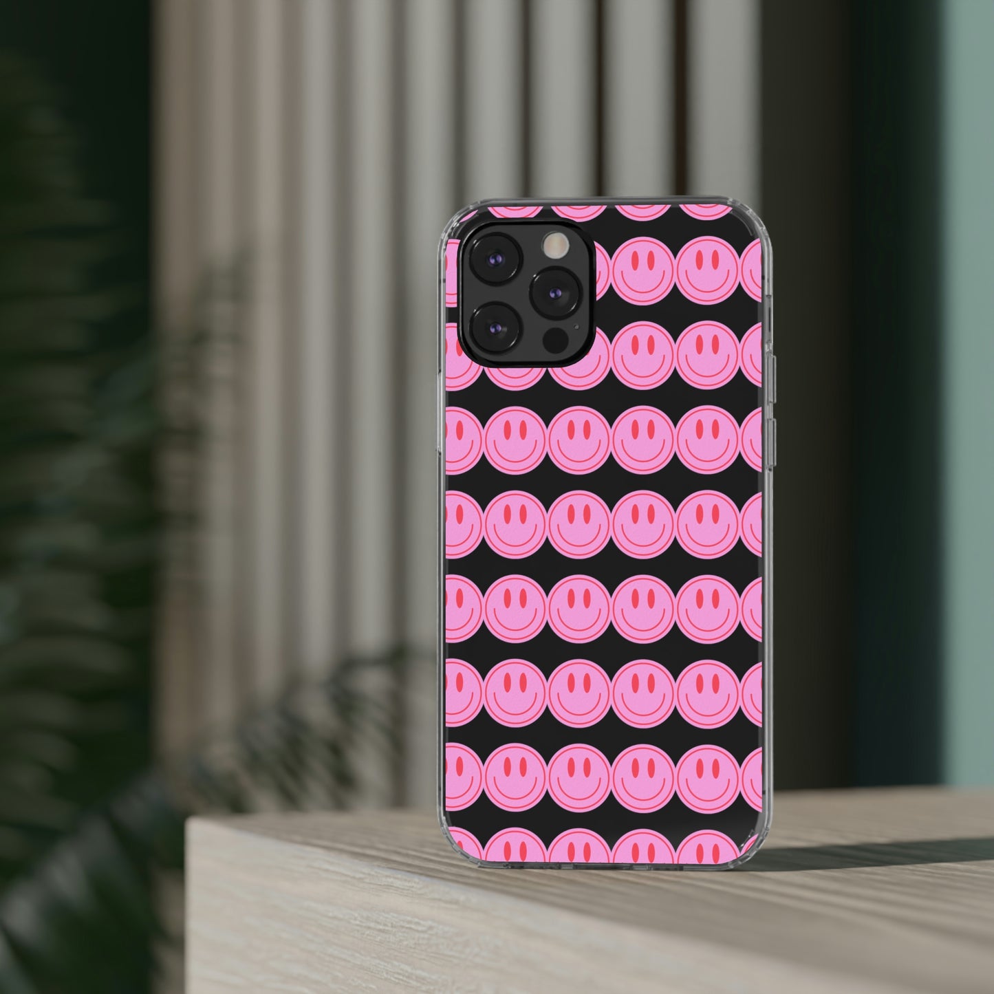 Pink Smiley Clear Case