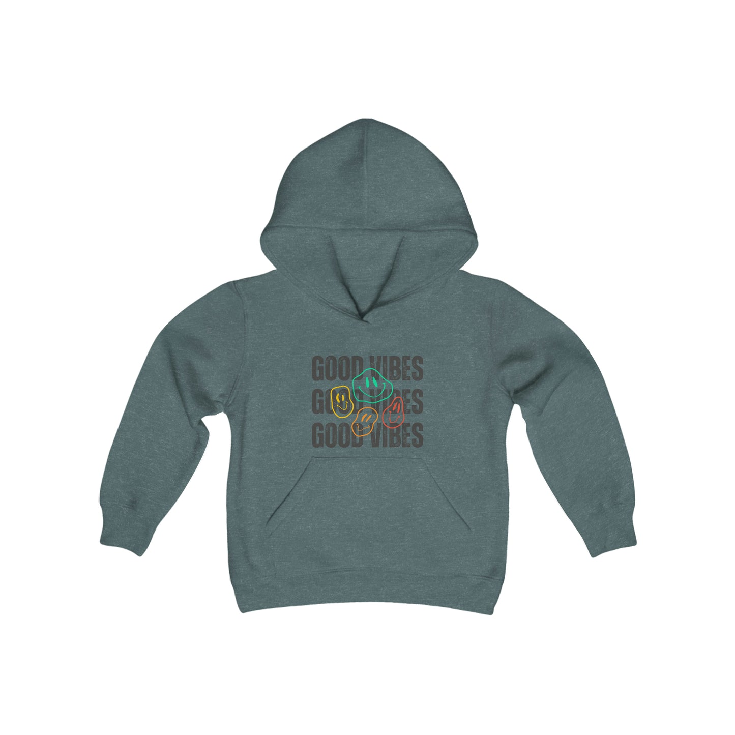 Good Vibes Smiley Faces Youth Hooded Sweatshirt