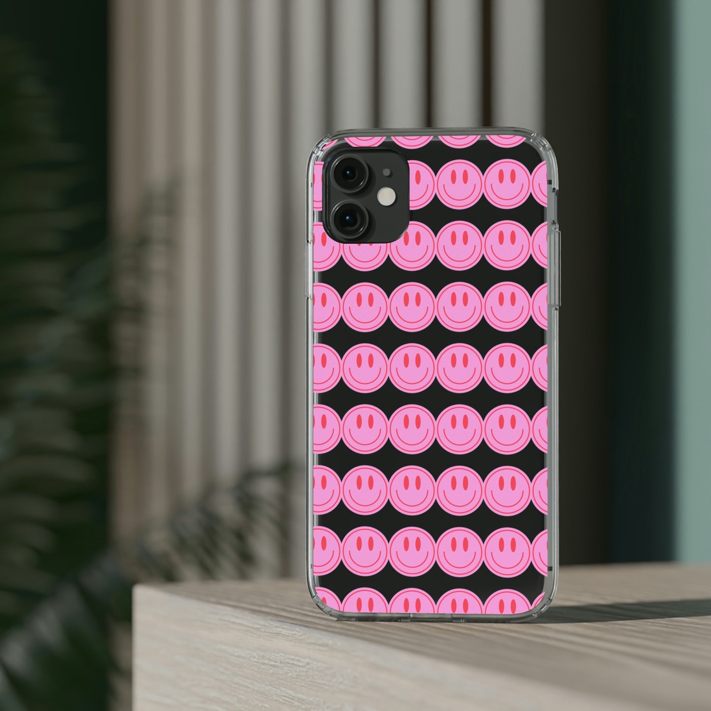 Pink Smiley Clear Case