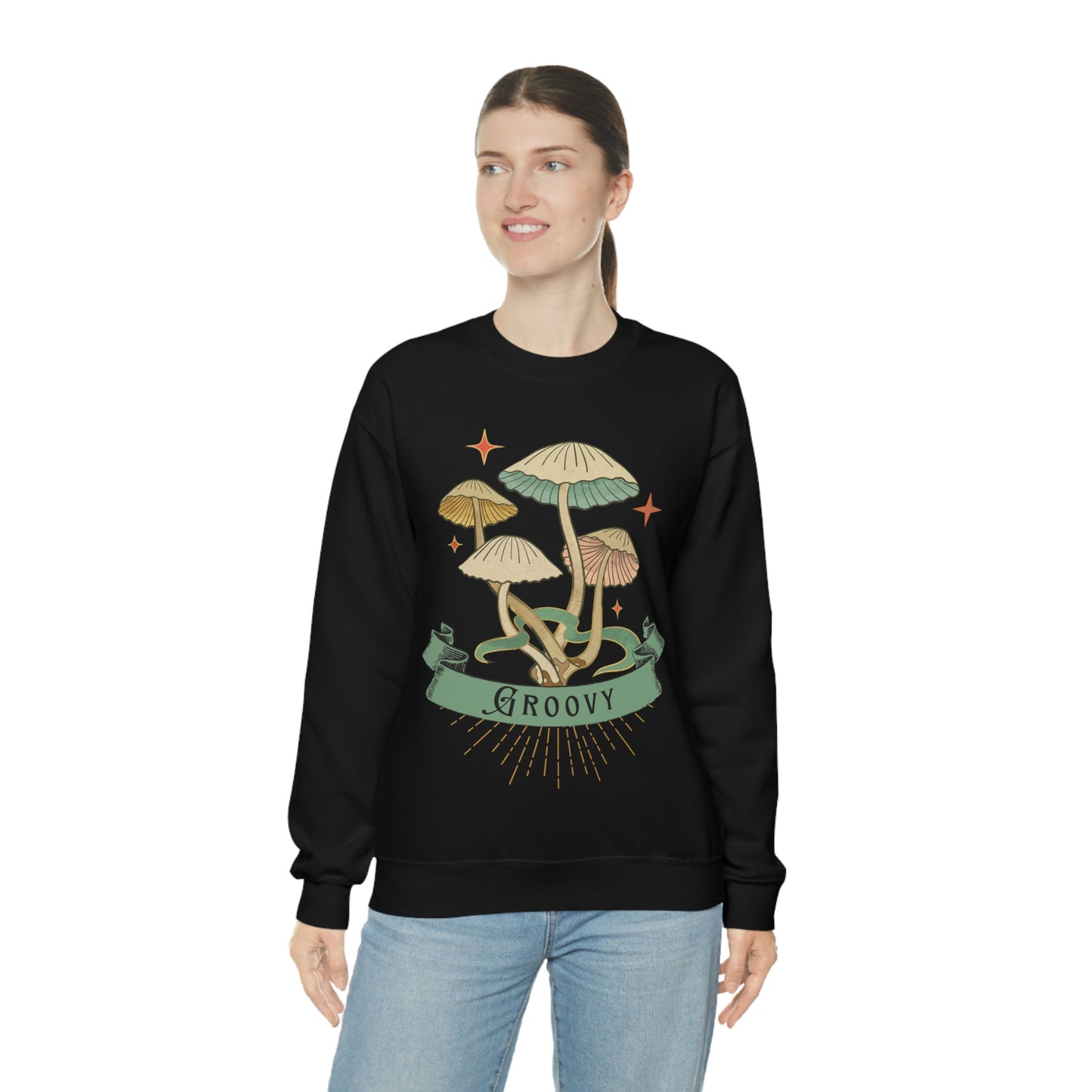 Groovy Shrooms Unisex Heavy Blend™ Crewneck Sweatshirt