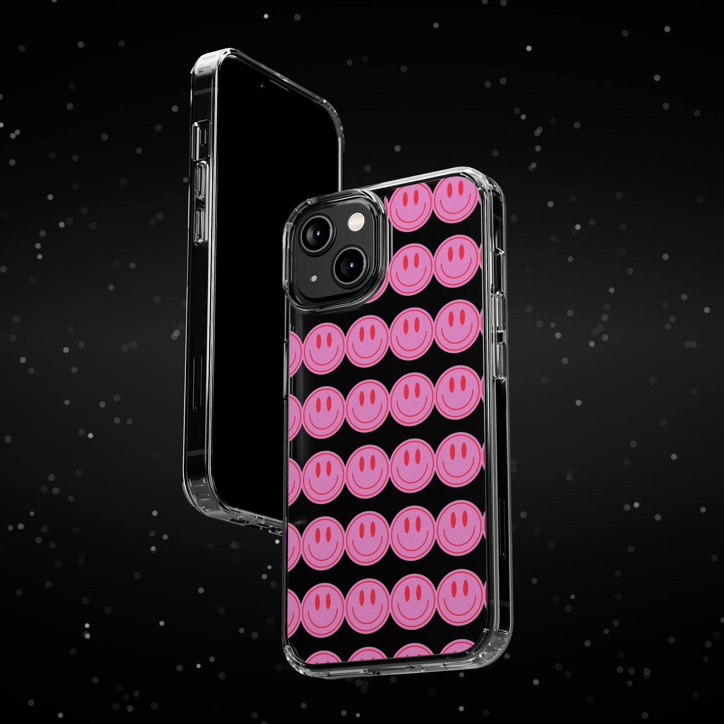 Pink Smiley Clear Case