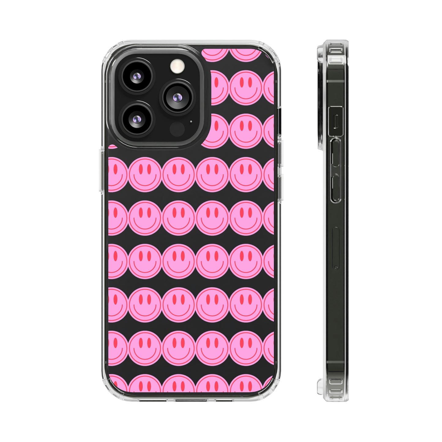 Pink Smiley Clear Case