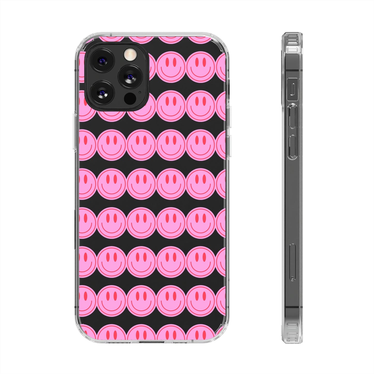 Pink Smiley Clear Case