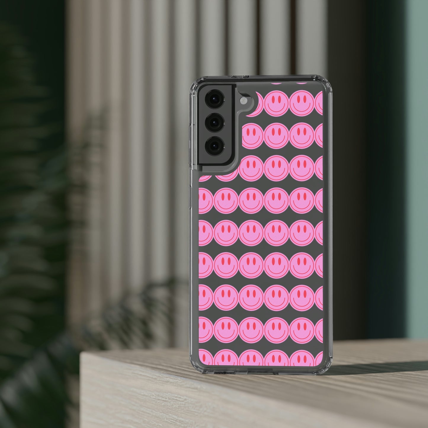 Pink Smiley Clear Case