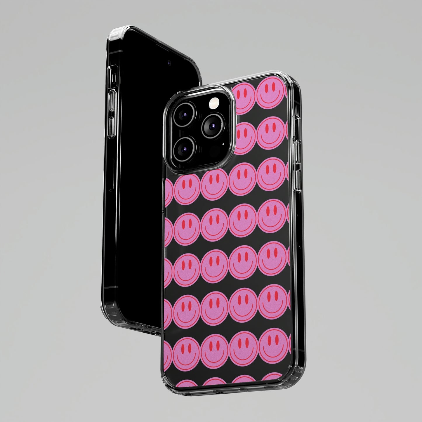 Pink Smiley Clear Case
