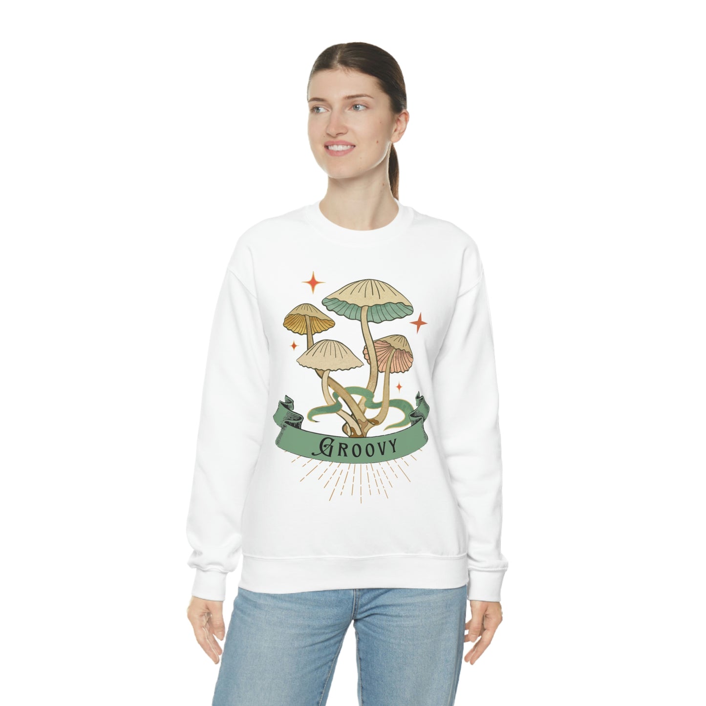Groovy Shrooms Unisex Heavy Blend™ Crewneck Sweatshirt