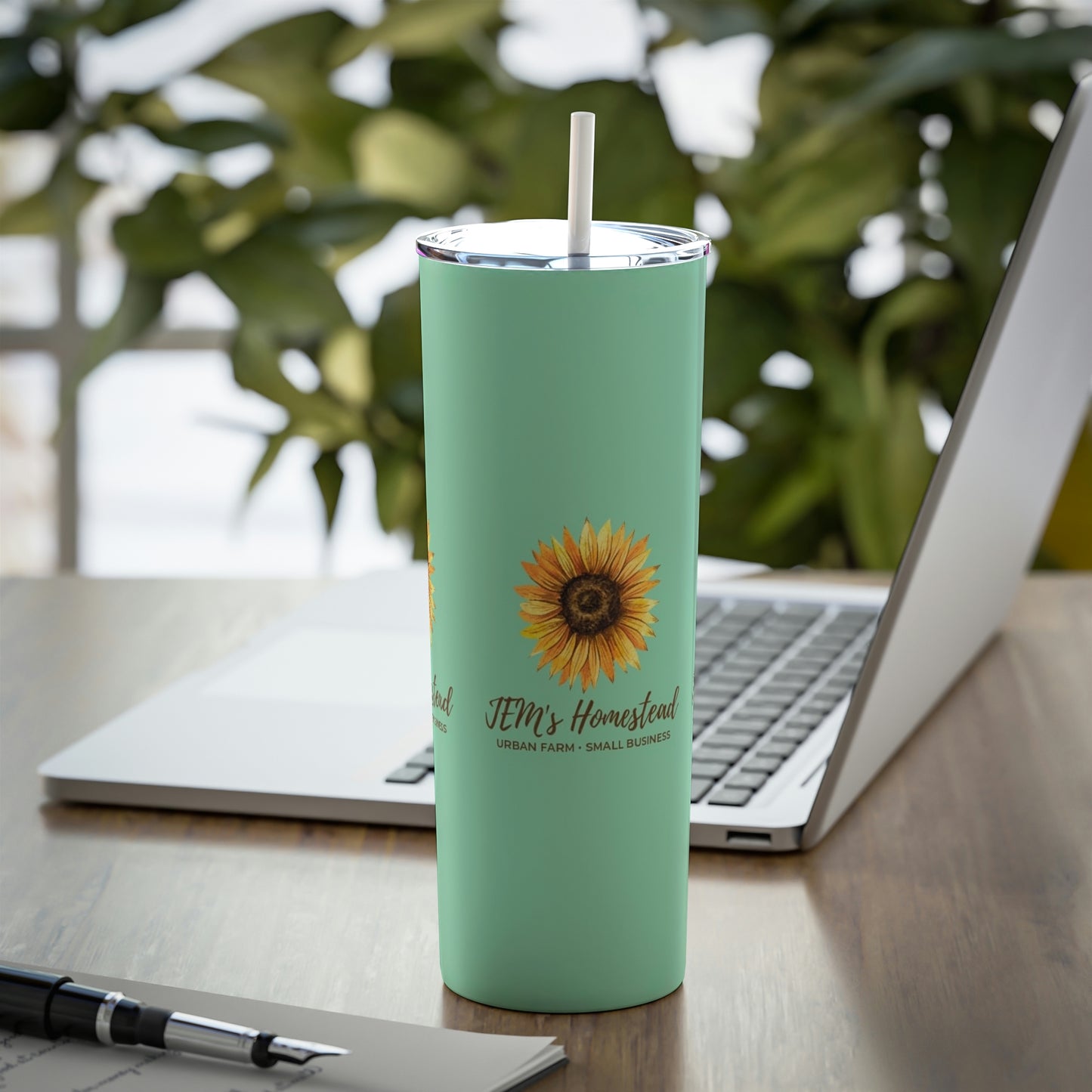 JEM's Homestead Skinny Steel Tumbler with Straw, 20oz