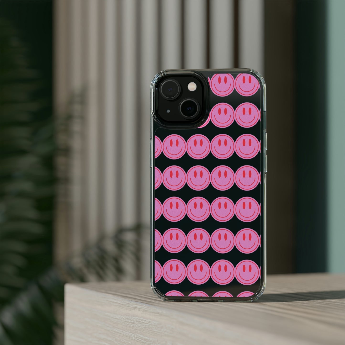 Pink Smiley Clear Case