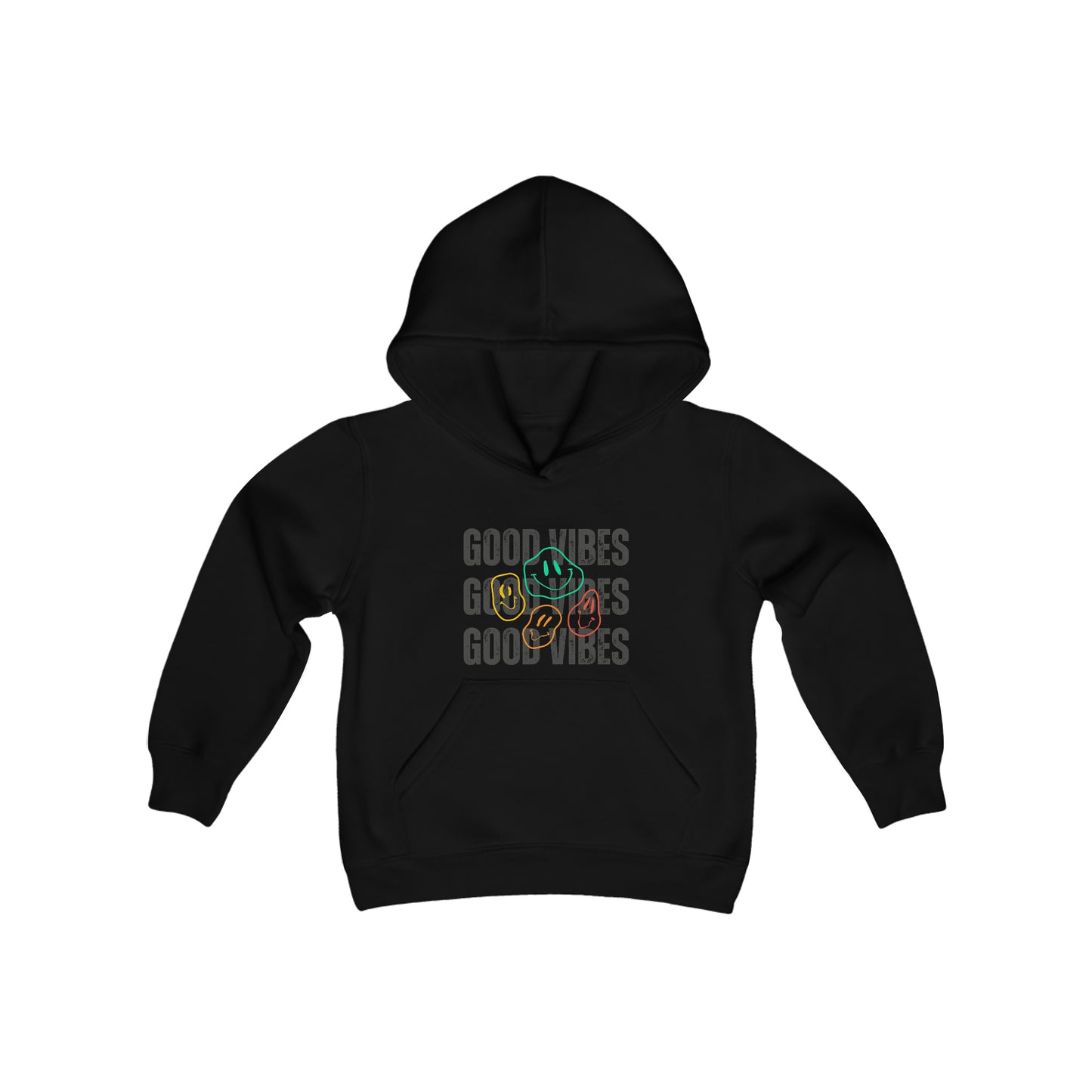 Good Vibes Smiley Faces Youth Hooded Sweatshirt