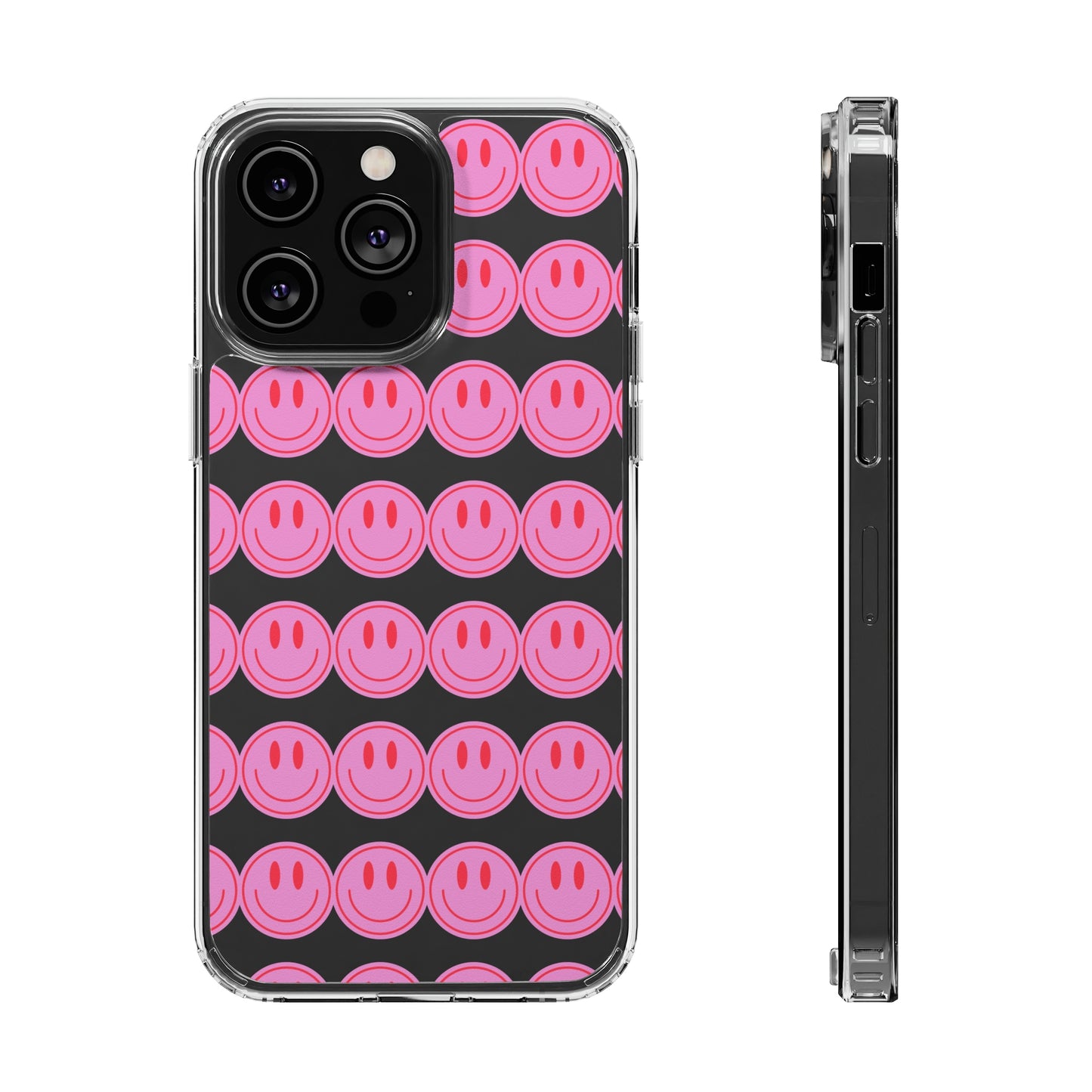 Pink Smiley Clear Case