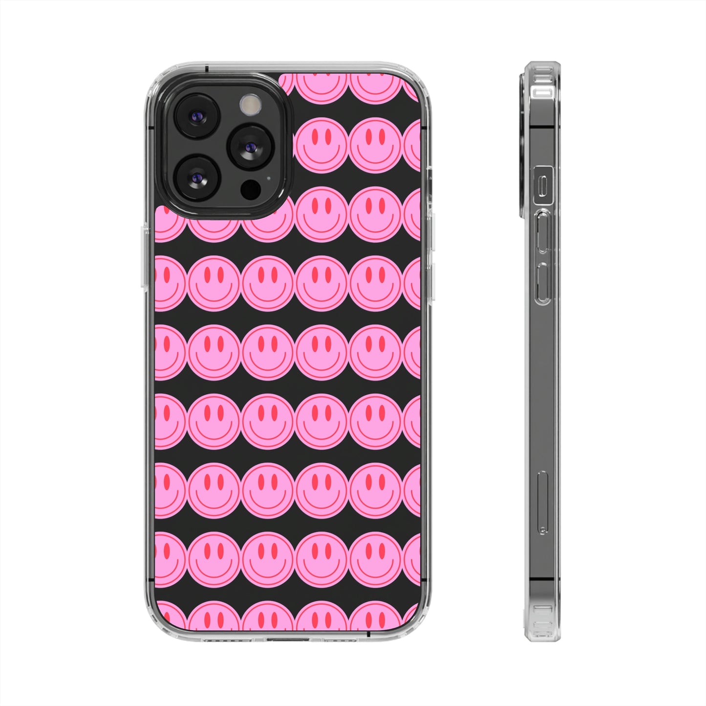 Pink Smiley Clear Case