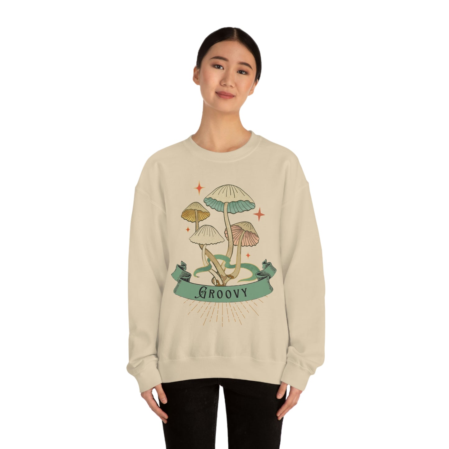 Groovy Shrooms Unisex Heavy Blend™ Crewneck Sweatshirt