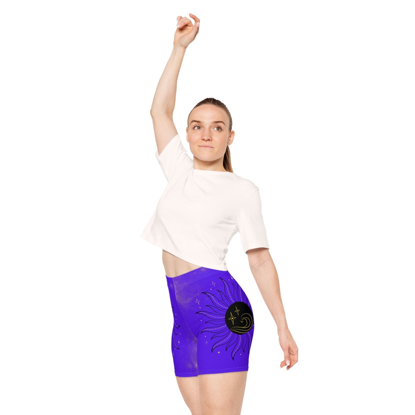 Purple Galaxy Sun Women's Biker Shorts