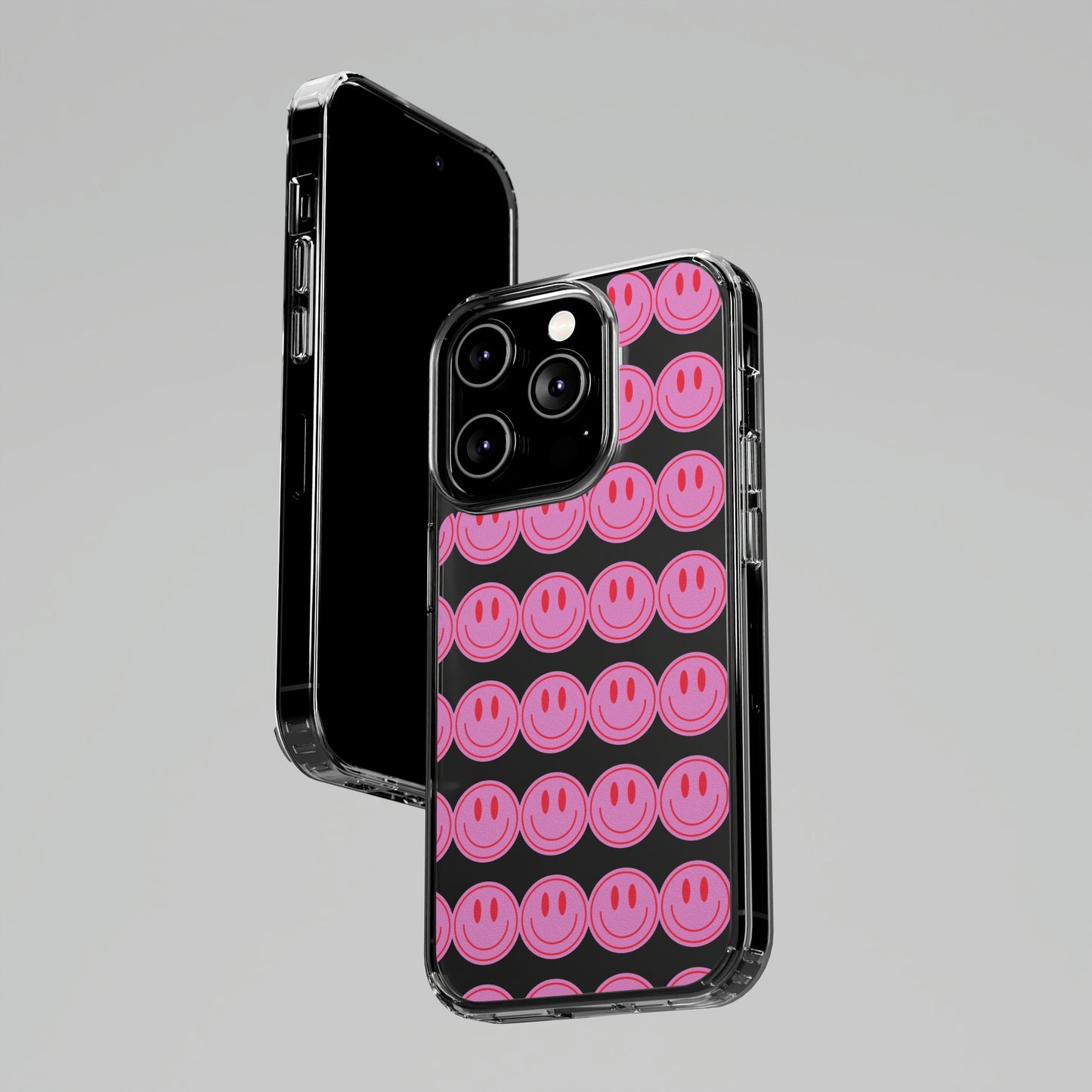 Pink Smiley Clear Case