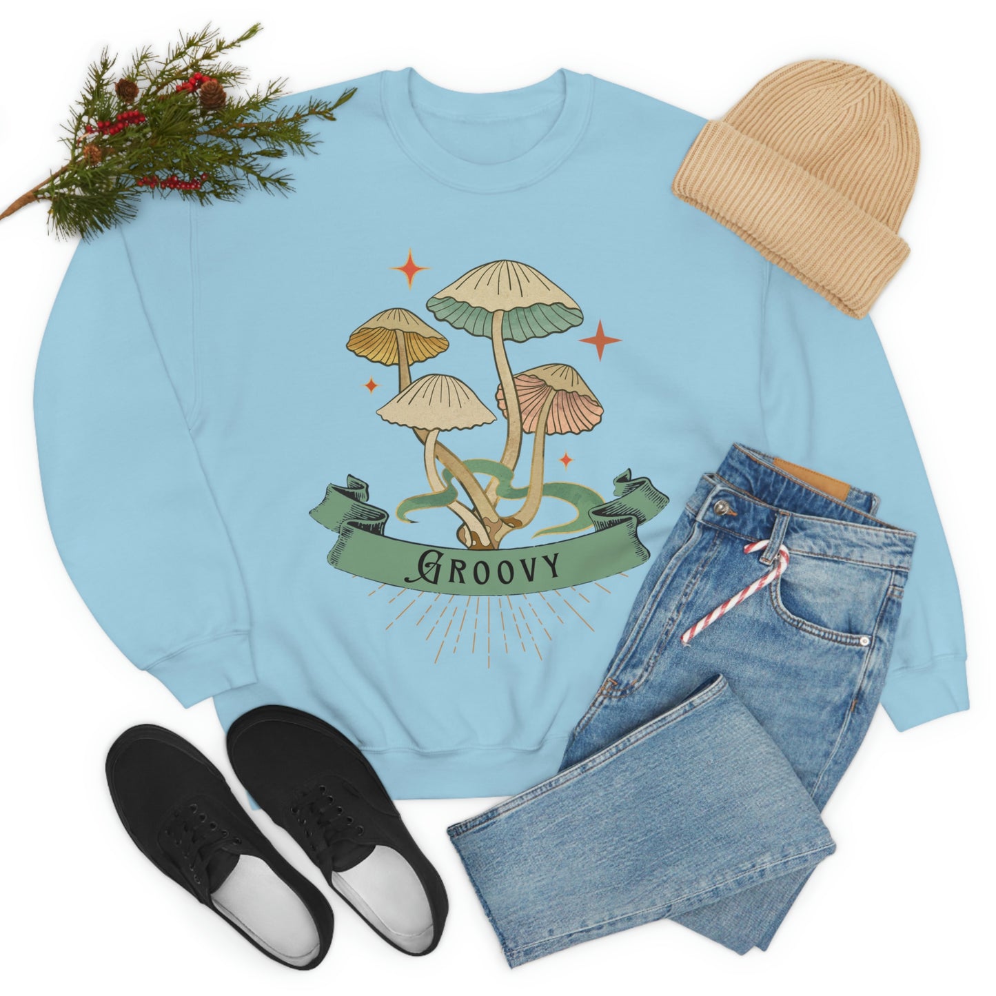 Groovy Shrooms Unisex Heavy Blend™ Crewneck Sweatshirt