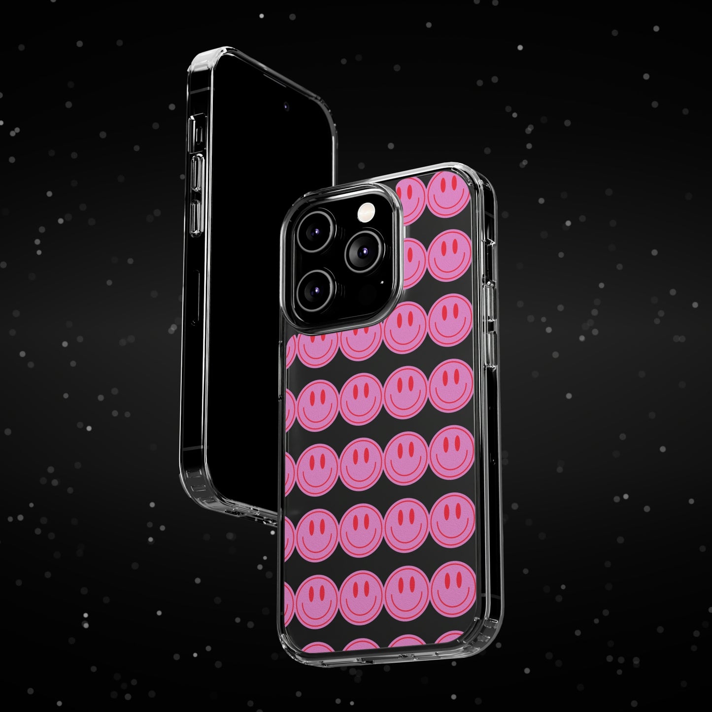 Pink Smiley Clear Case
