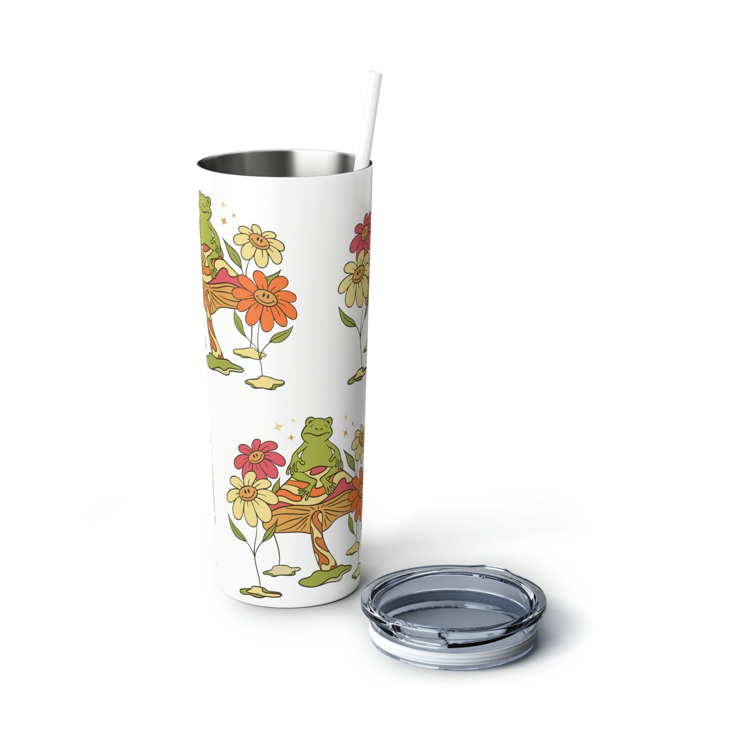 Chill Frog Skinny Steel Tumbler with Straw, 20oz