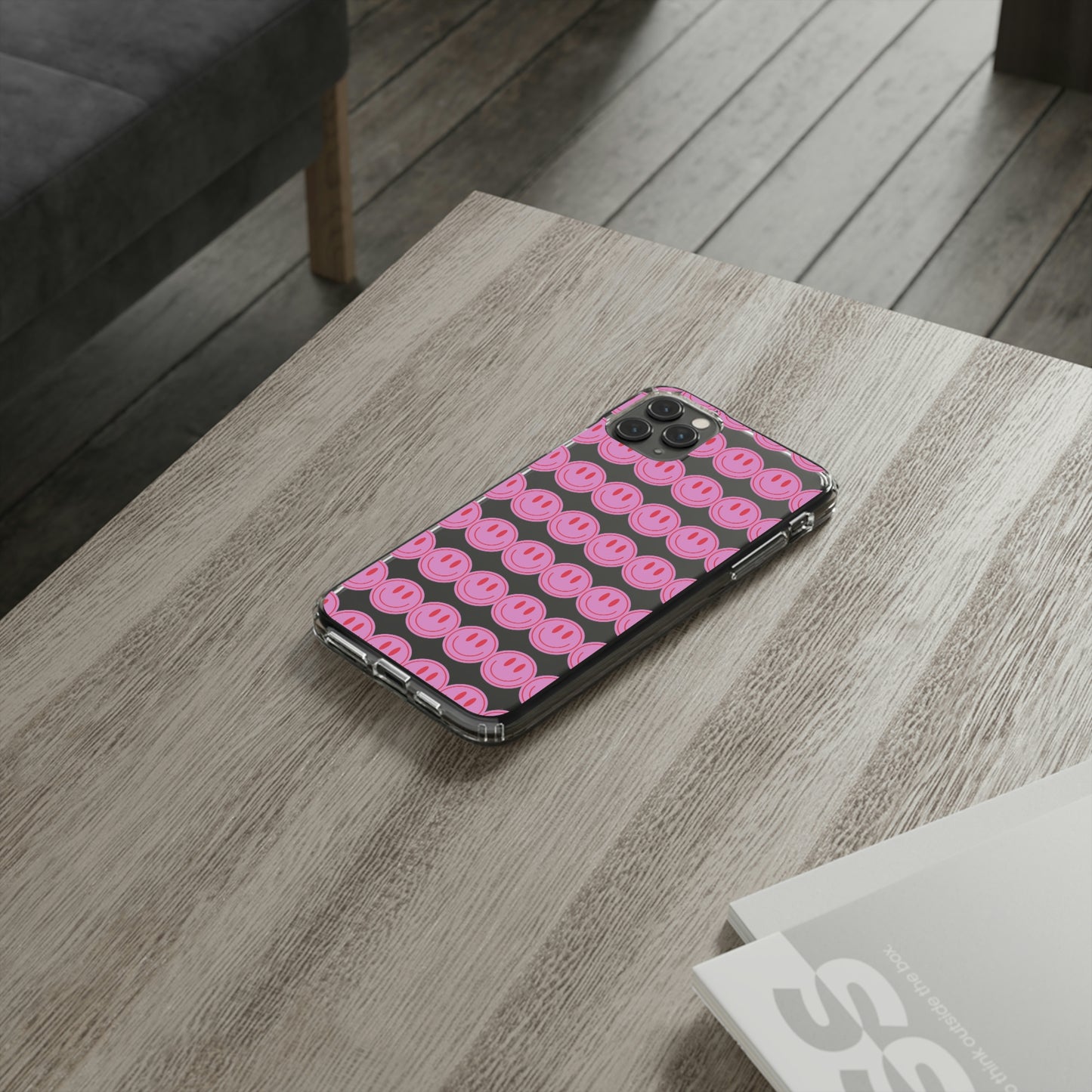 Pink Smiley Clear Case