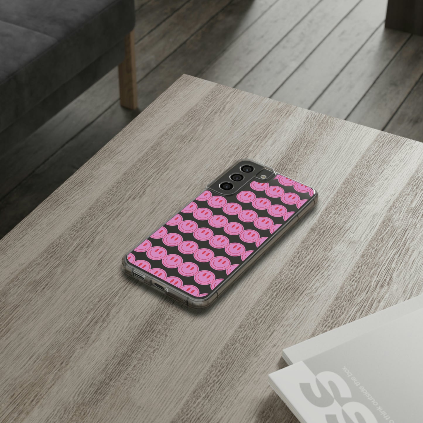 Pink Smiley Clear Case