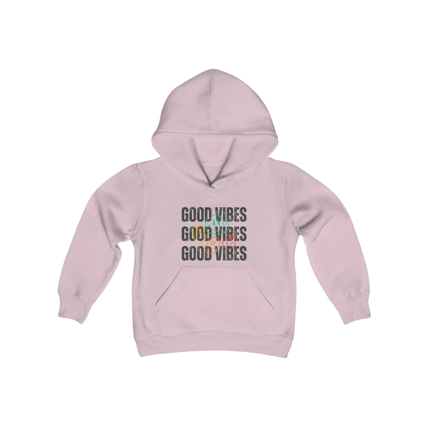 Good Vibes Smiley Faces Youth Hooded Sweatshirt