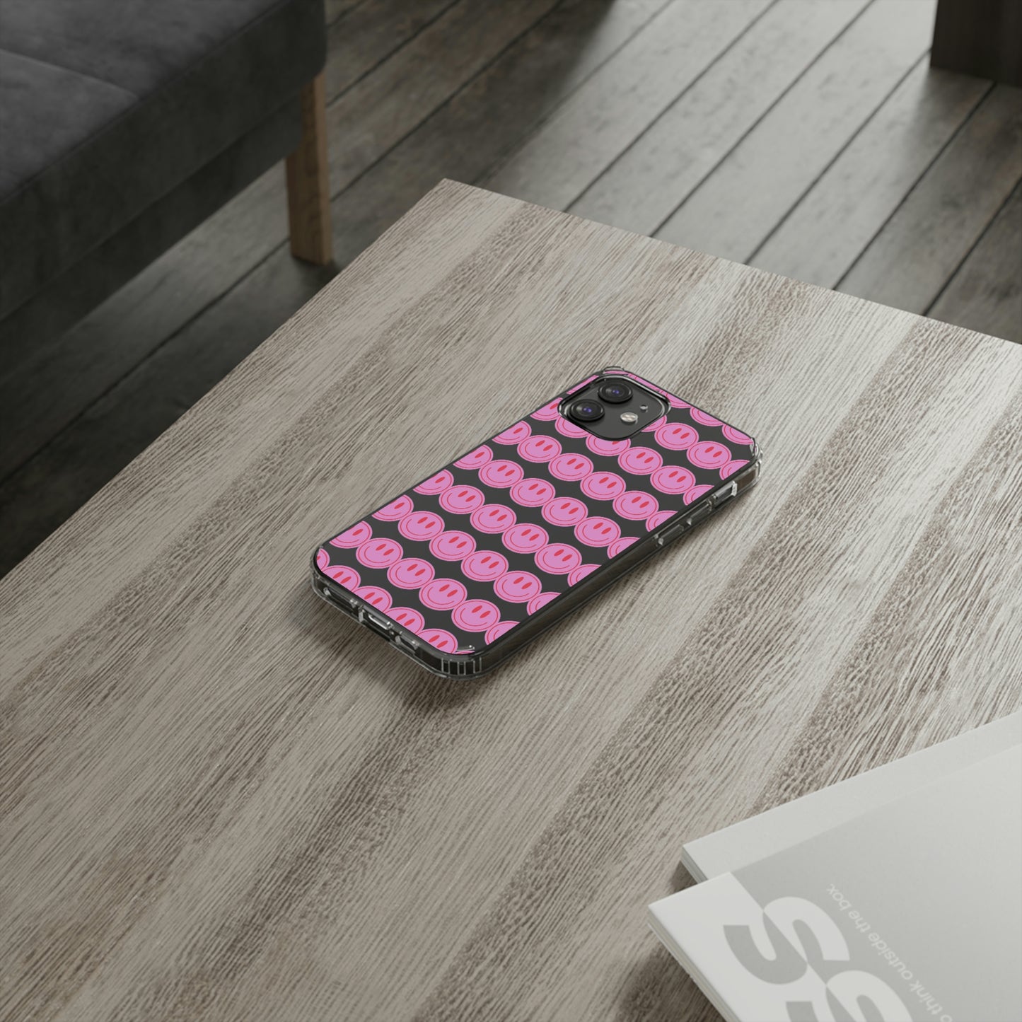 Pink Smiley Clear Case
