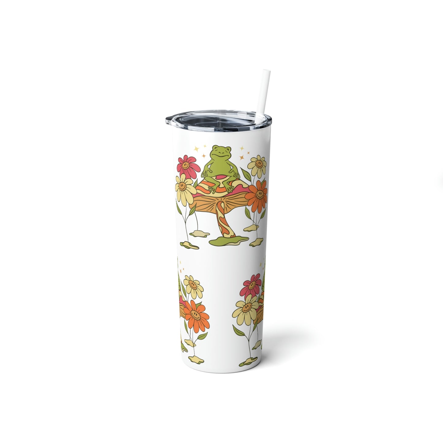 Chill Frog Skinny Steel Tumbler with Straw, 20oz