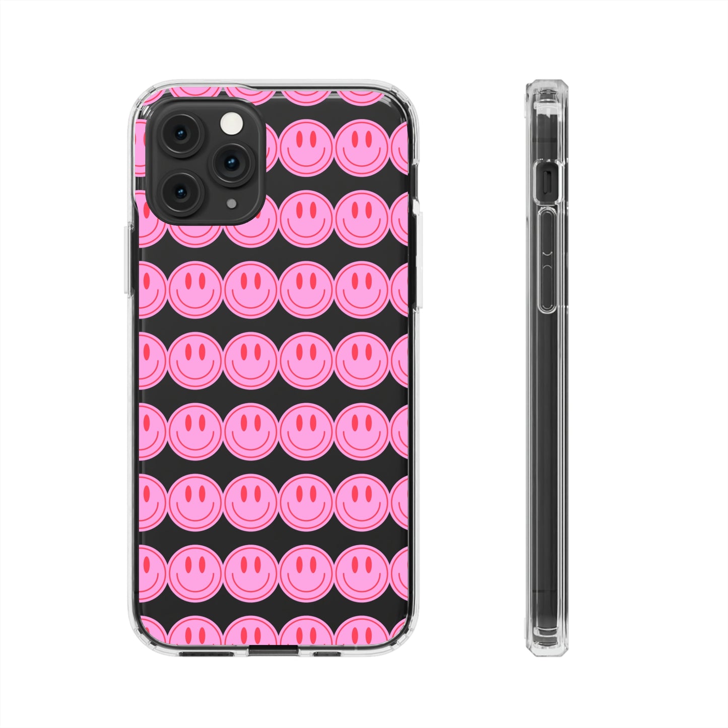 Pink Smiley Clear Case
